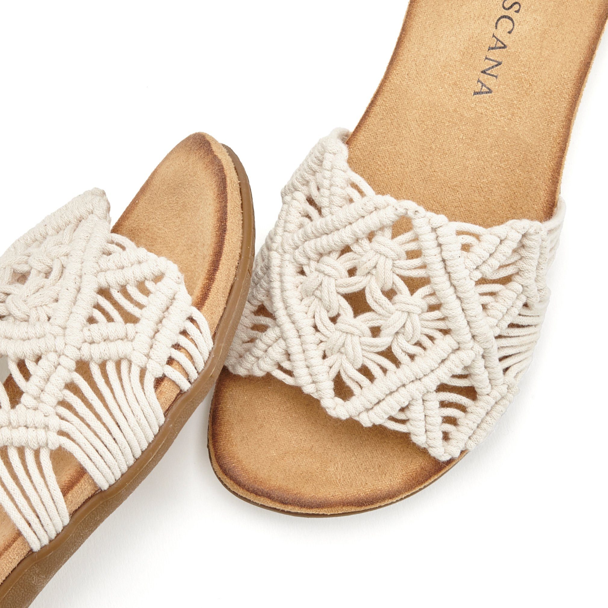Lascana Slippers Mule, sandaal, open schoen met modieus haakpatroon VEGAN