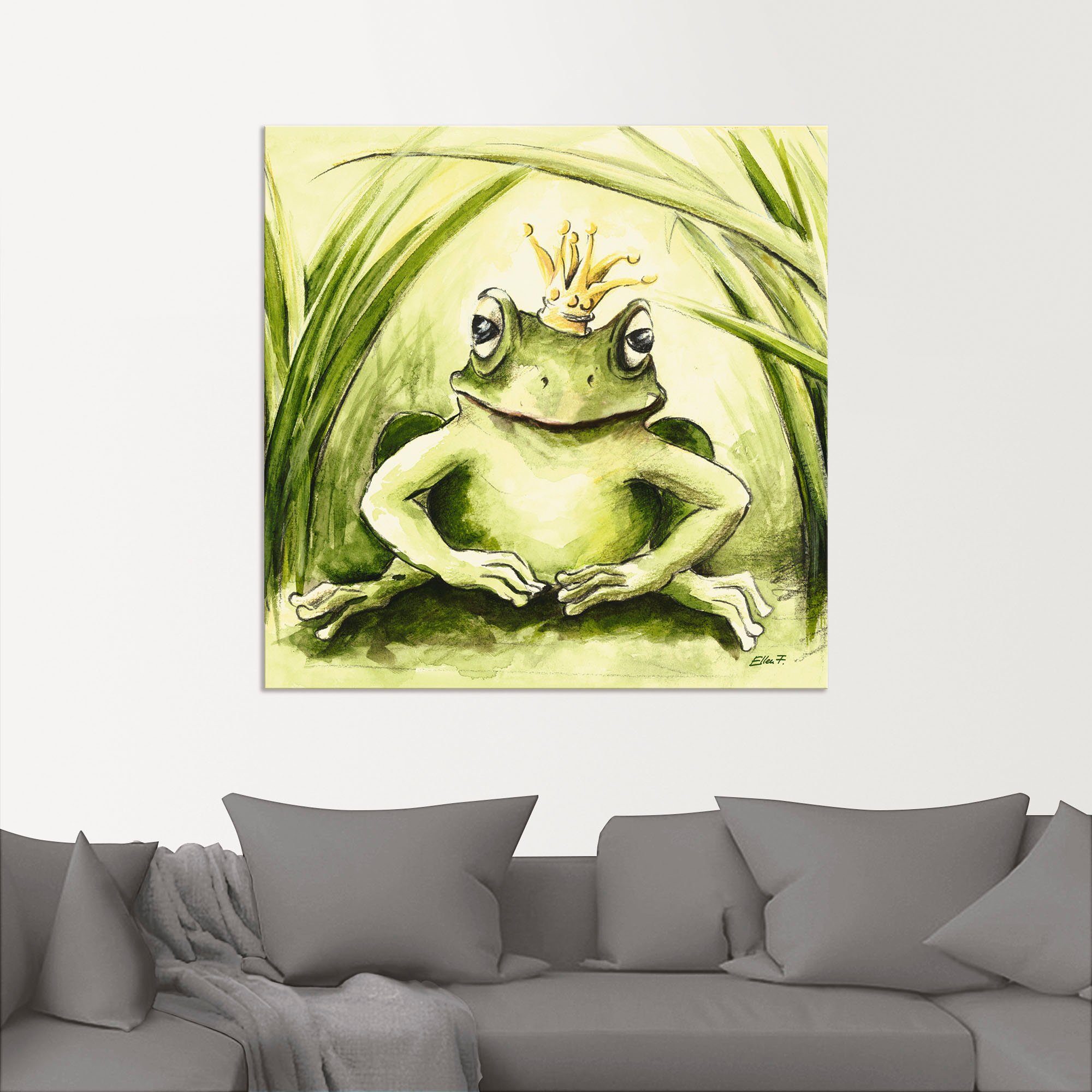 Artland Artprint Kleine kikker als artprint van aluminium, artprint voor buiten, artprint op linnen, poster in verschillende maten. maten