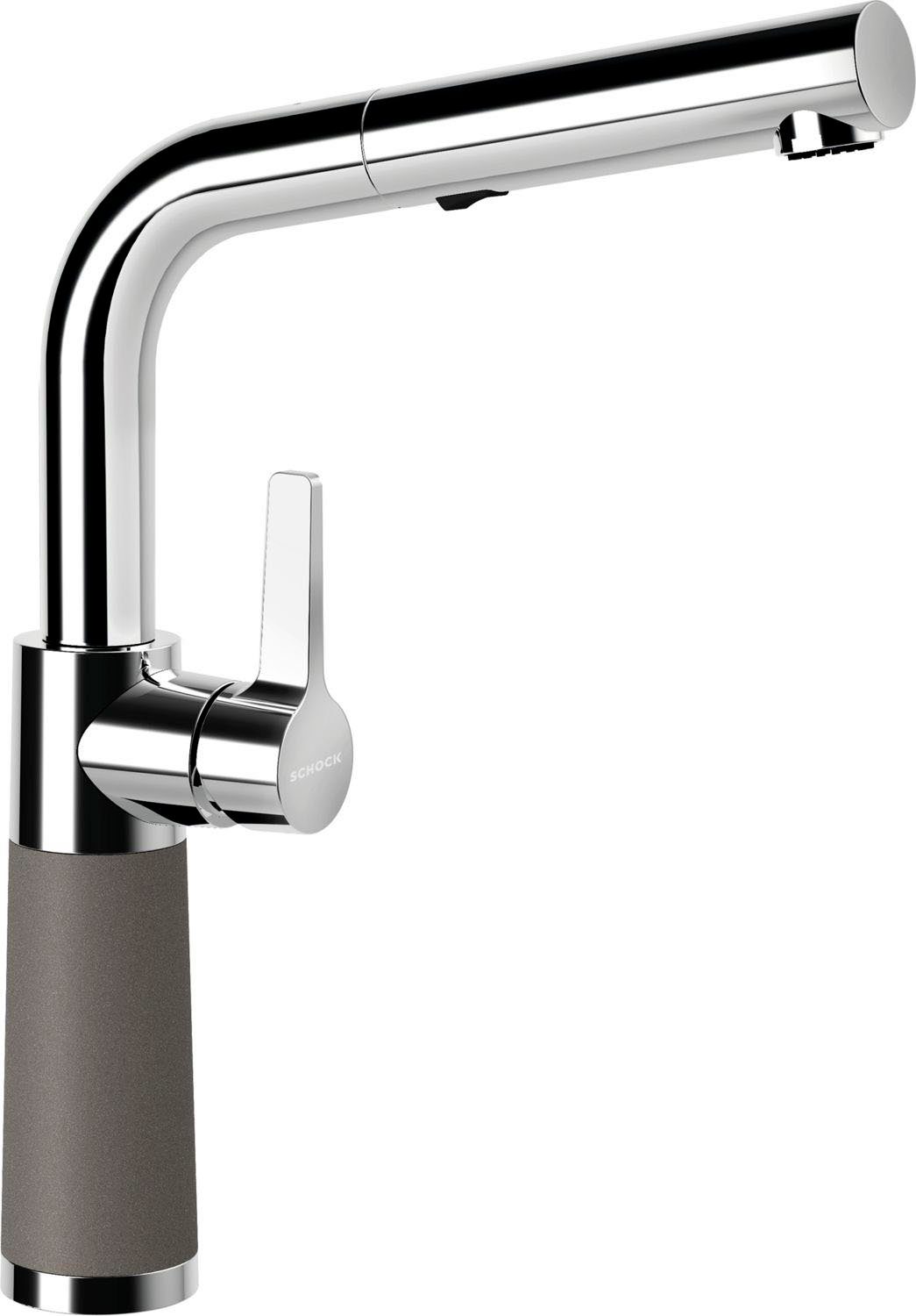 Schock Keukenkraan SC-540 SB uitschuifbaar, straal-douche, terugstroombegrenzer, draaibereik 120° keukenkranen grijs
