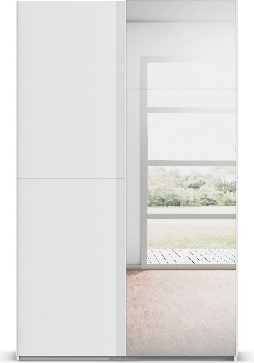 rauch Schuifdeurkast Kledingkast Kast Garderobe Slaapkamerkast EVELYN in elegante stijl met spiegel 5 breedtes veel opbergruimte made in germany