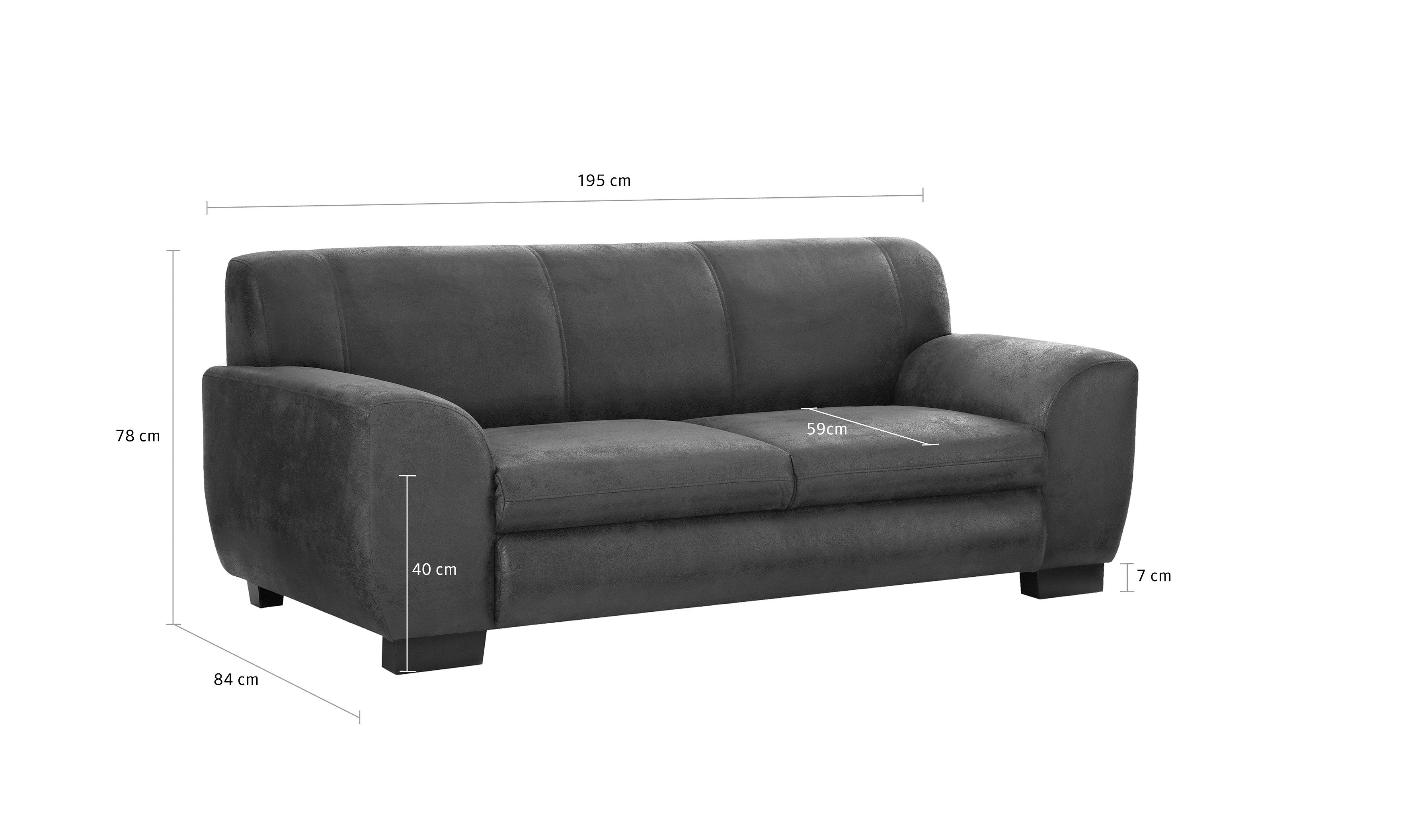 Home affaire Bank NIKA 2- of 3-zits van microvezel melrose