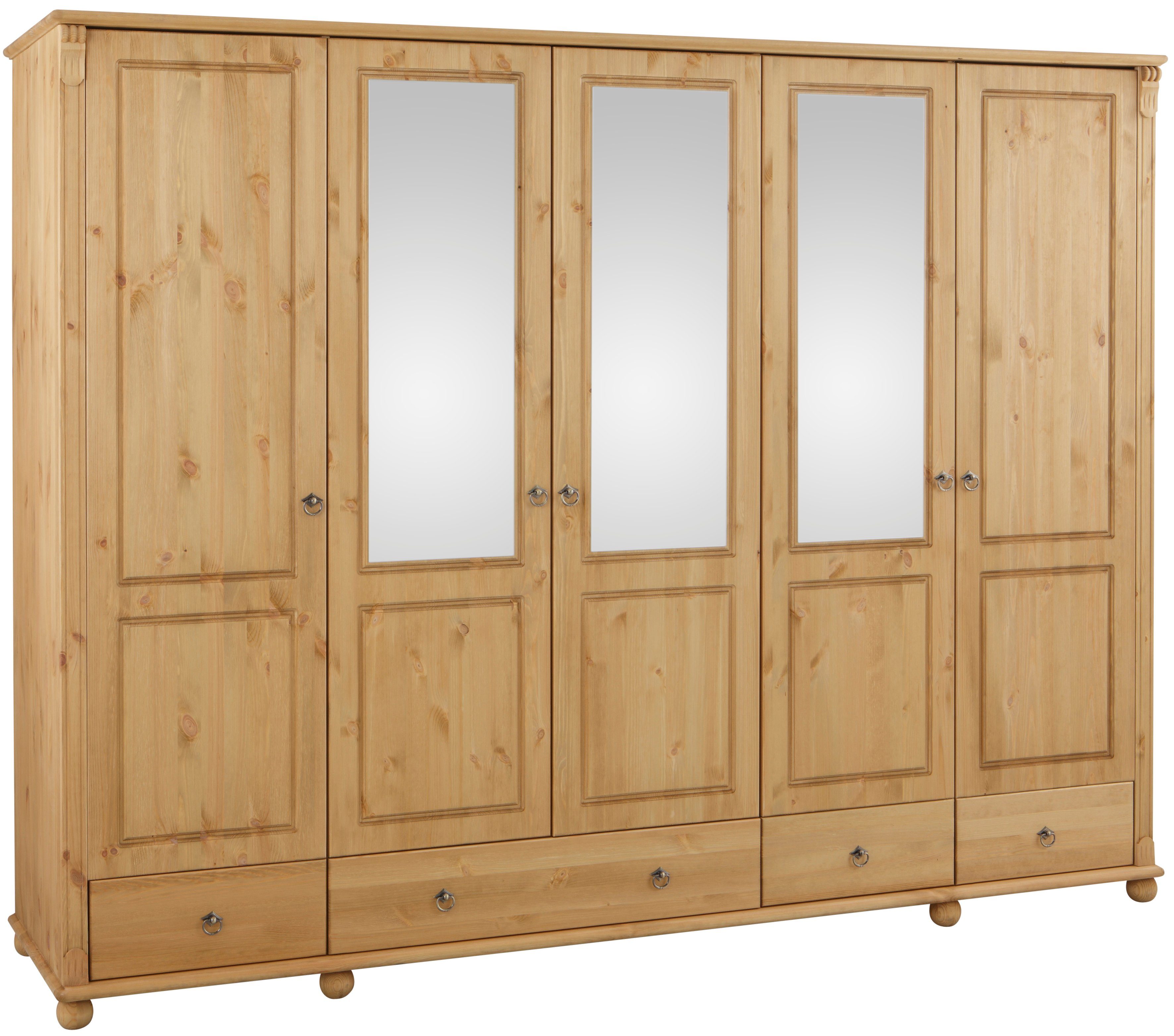 Home affaire Kledingkast TESSIN Breedte 245 cm, massief grenen, met spiegel