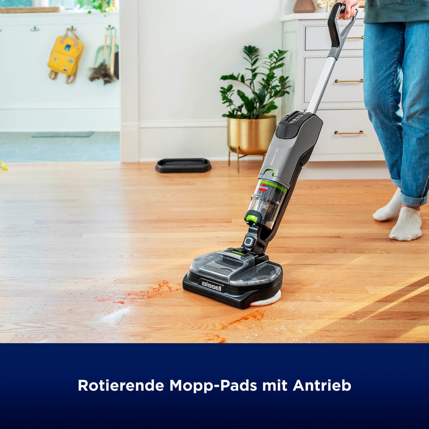 Bissell Nat- en droogzuiger 3893N, SpinWave®+ Vac PET Select, stofvrij dweilen draadloos, voor alle harde vloeren, 3 reinigingsmodi inclusief zuigmodus