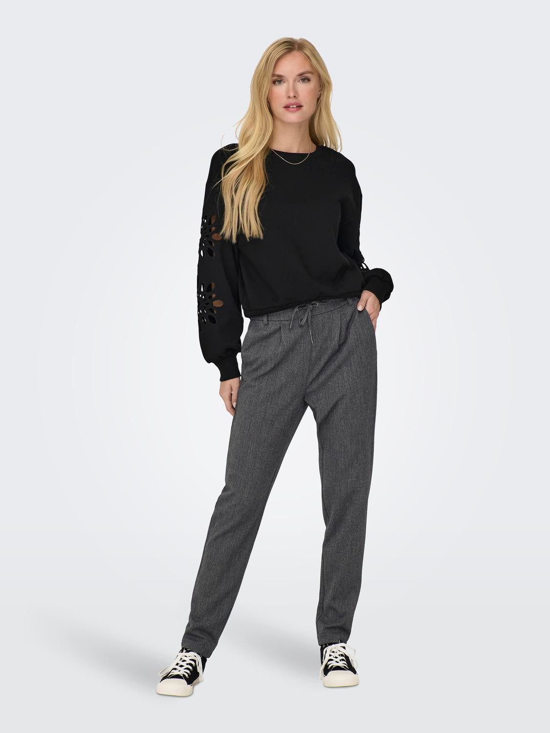 Only Joggingbroek ONLPOPTRASH-ELISE EASY MELANGE PANT NOOS
