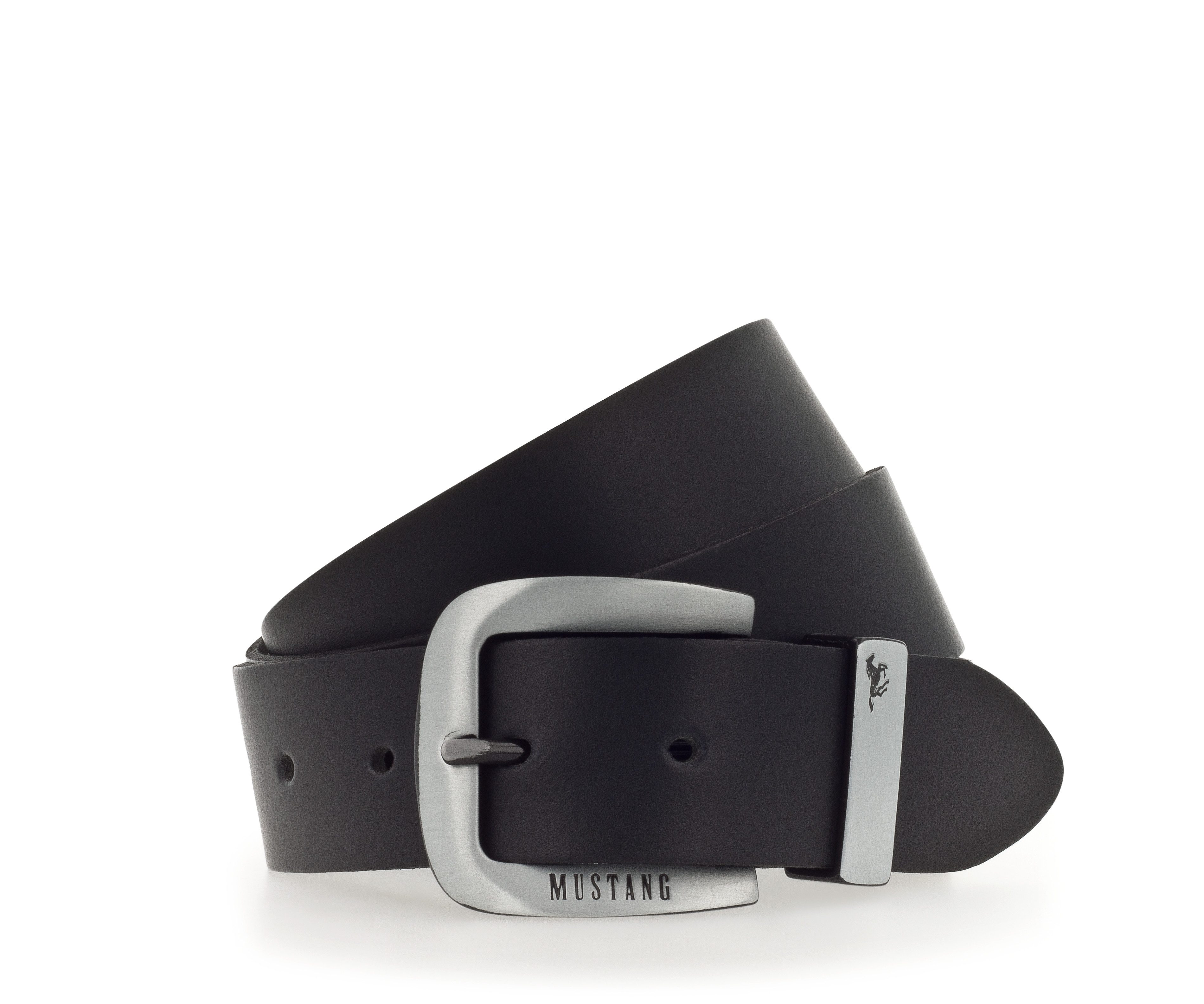 MUSTANG Leren riem unisex riemen maat 125 zwart