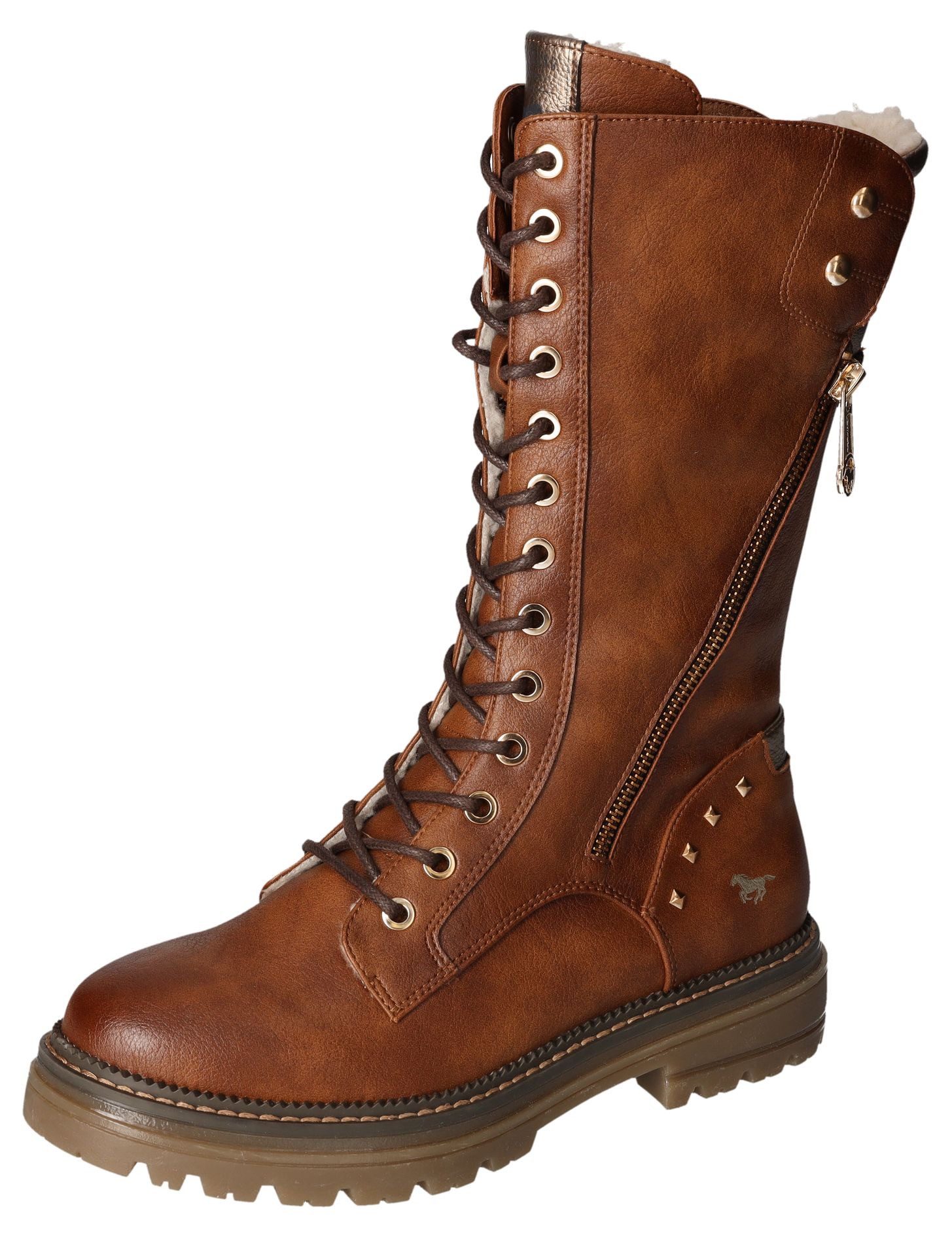 Mustang Shoes Winterlaarzen veterschoenen, winterlaarzen met binnenrits dames winterlaarzen maat 37 EU bruin