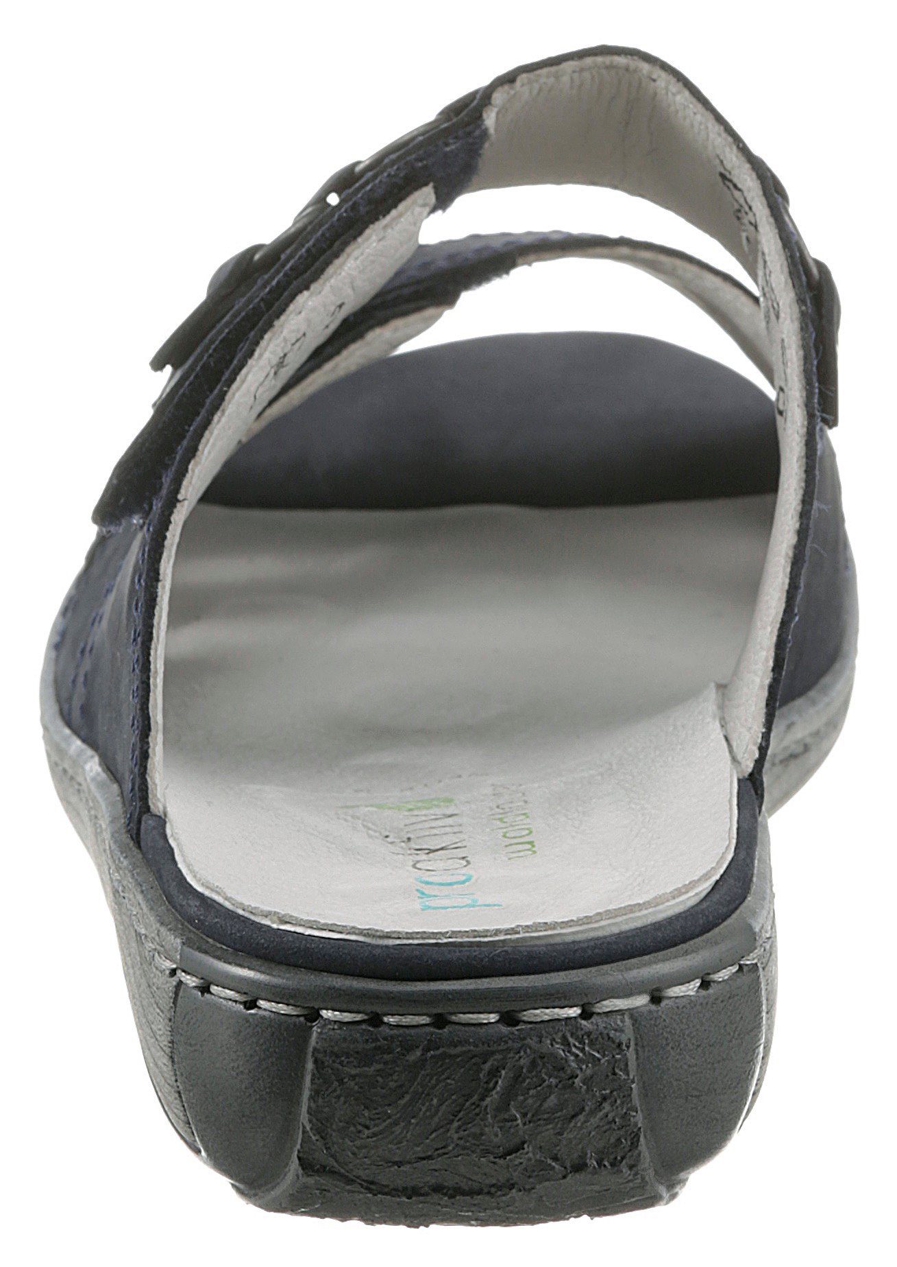 Waldläufer Slippers Garda , sleehak, zomerschoen, pantoffels met juwelenapplicatie, wijdte g