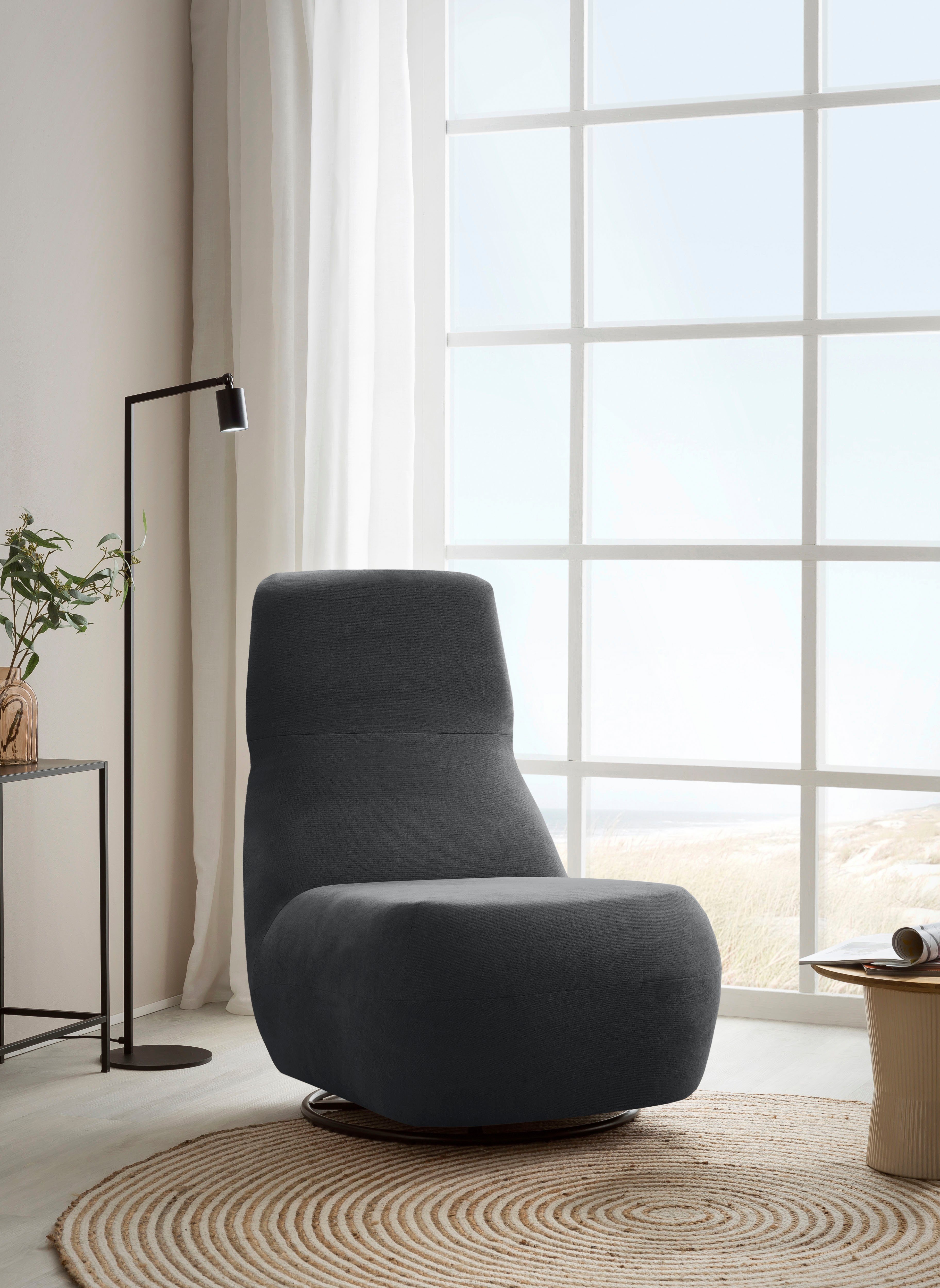 andas Relaxfauteuil Emberson stoel, rugleuning opklapbaar, draaistoel Verstelbare rugleuning, draaifunctie, naar keuze ook Swivel (wip) functie