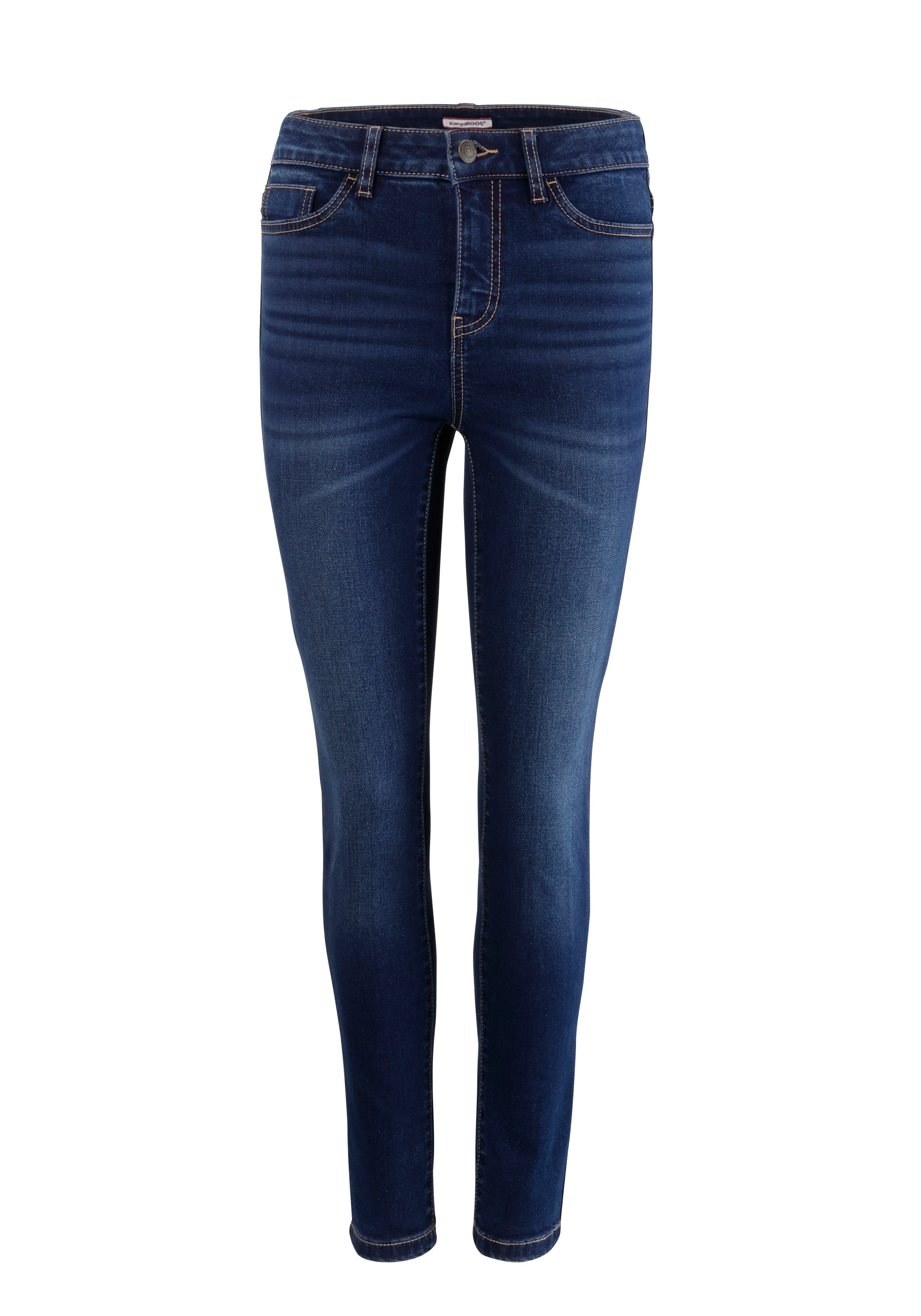 KangaROOS 5-pocket jeans SUPER SKINNY HIGH RISE enkel-lang, met used-look, hoge taille