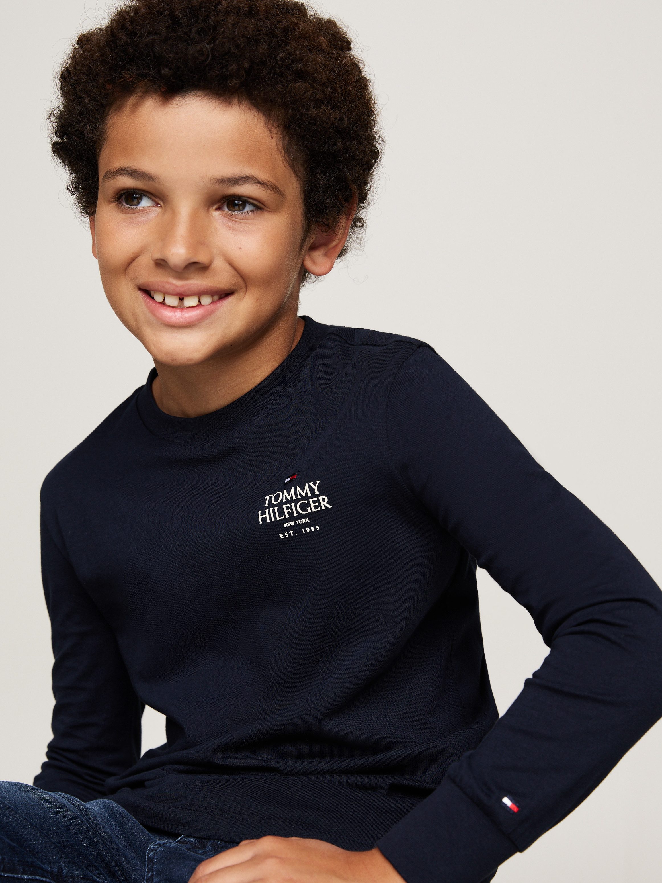 Tommy Hilfiger Shirt met lange mouwen met logo op borsthoogte