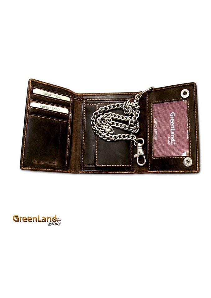 GreenLand Nature Portemonnee WESTCOAST van leer met kettingriem