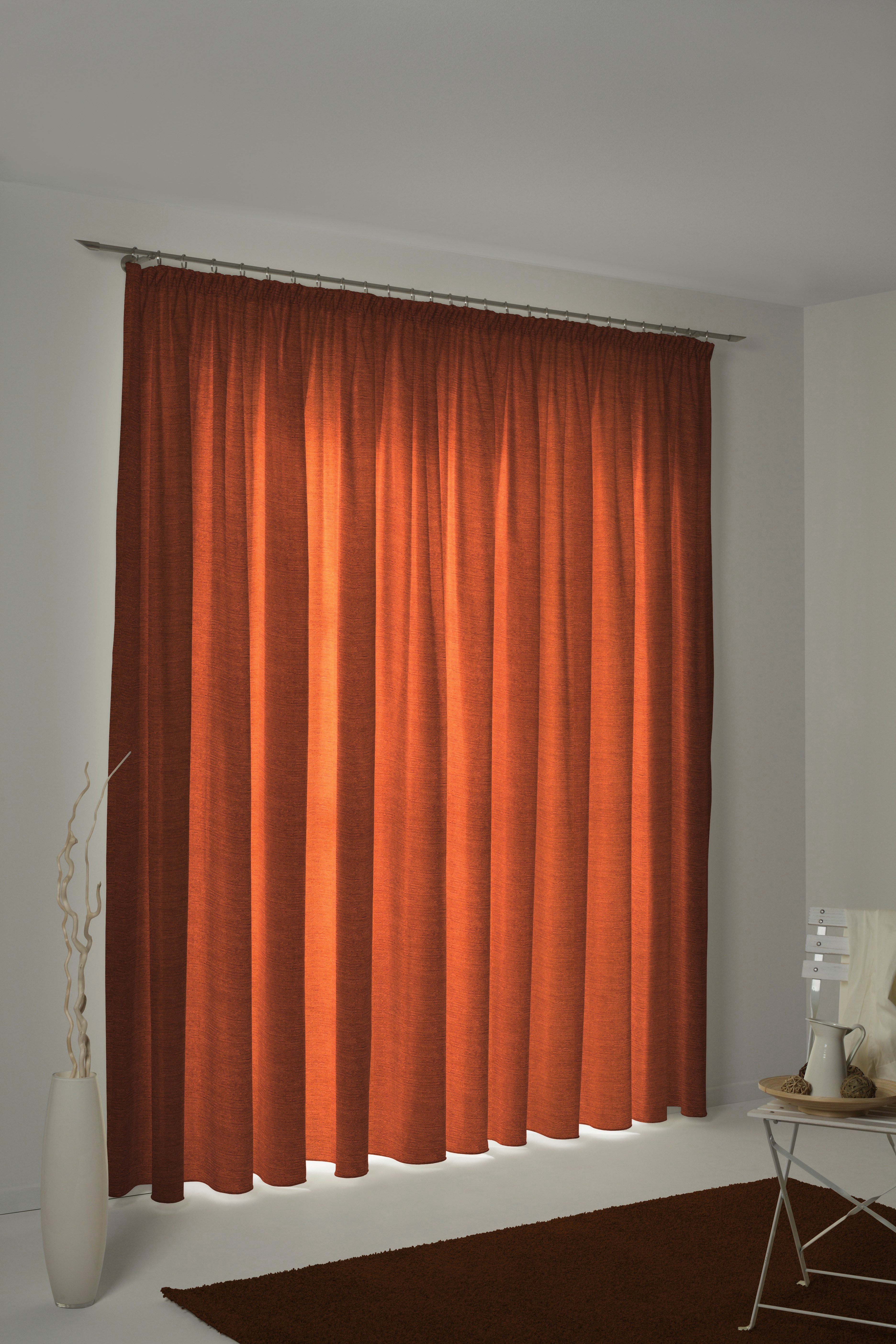 Wirth Gordijn Toco-uni (1 stuk) kant & klaar gordijnen maat hxb: 245x132 cm oranje