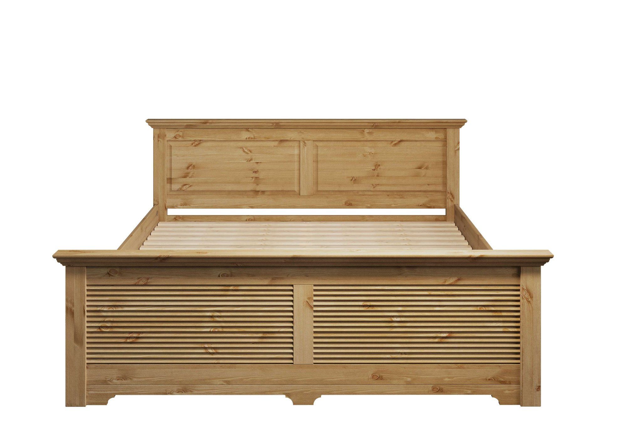 Home affaire Bed Rauna, landhuisstijl, elegant design met lamellen en kassetten, 2 kleuren