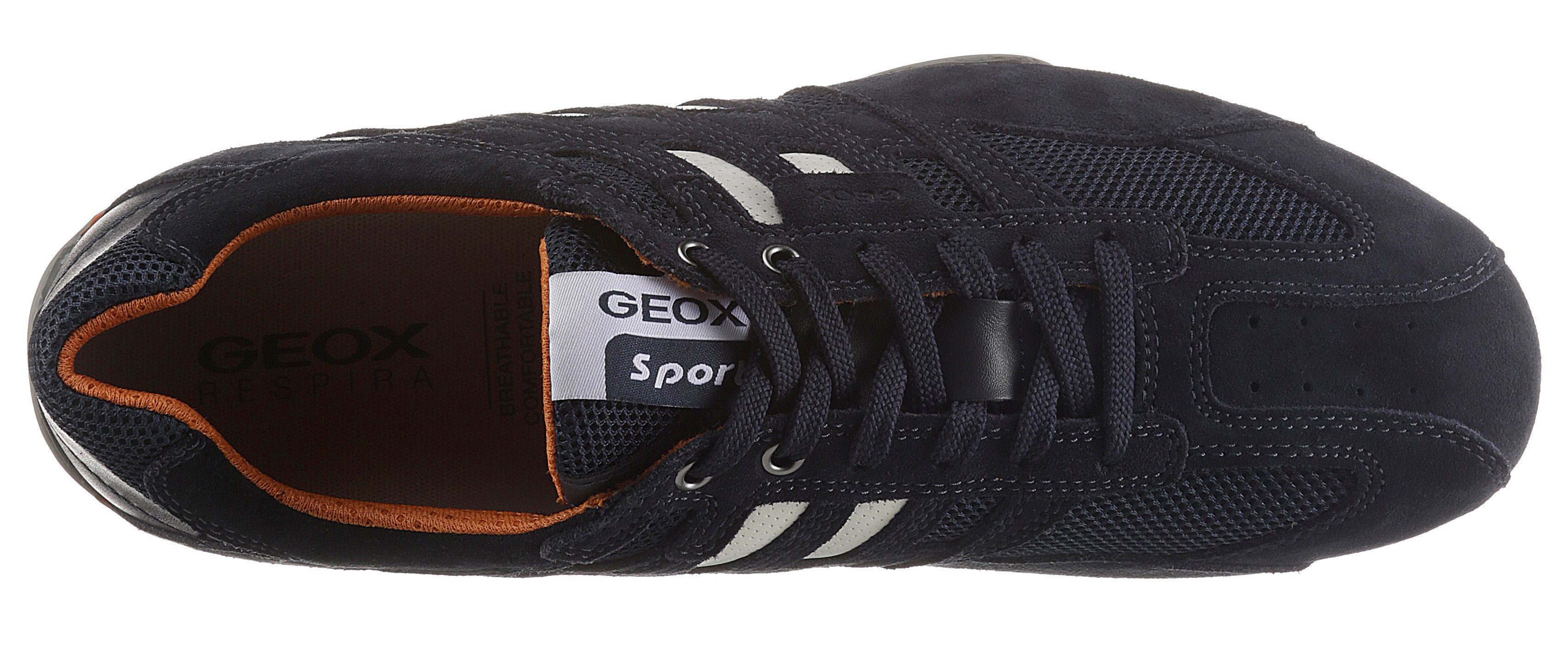 Geox Sneakers Snake met geox speciale membraan, vrijetijdsschoen, lage schoen, veterschoen