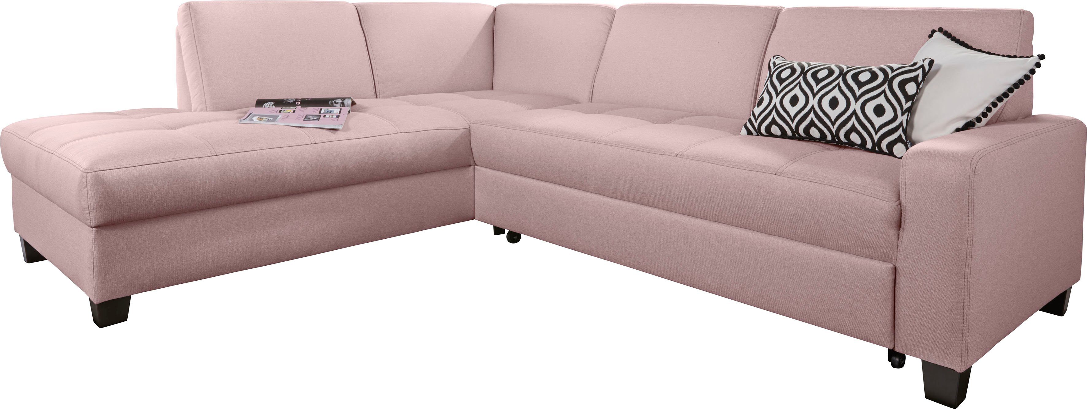 DOMO collection Hoekbank Florentina tijdloos en elegant, zitnaden als designelement, L-vorm