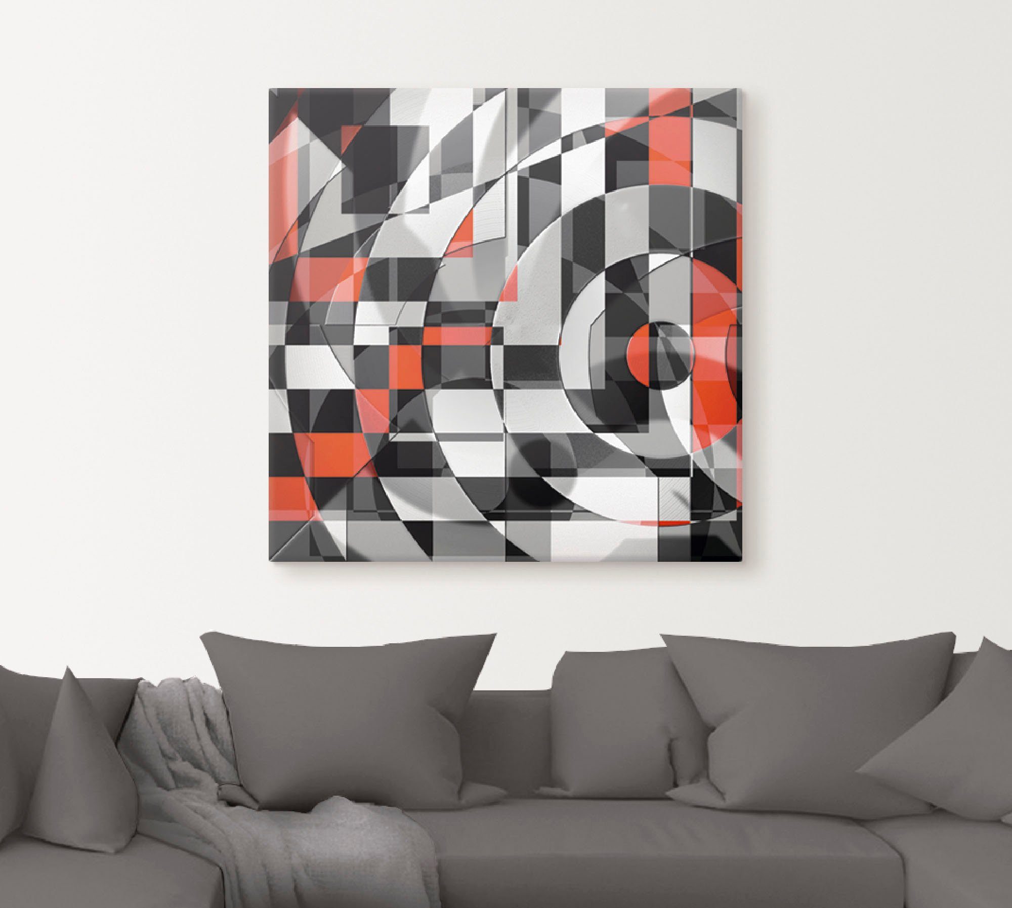 Artland Artprint Zwart-wit raakt rood versie 1 als artprint van aluminium, artprint voor buiten, artprint op linnen in verschillende maten