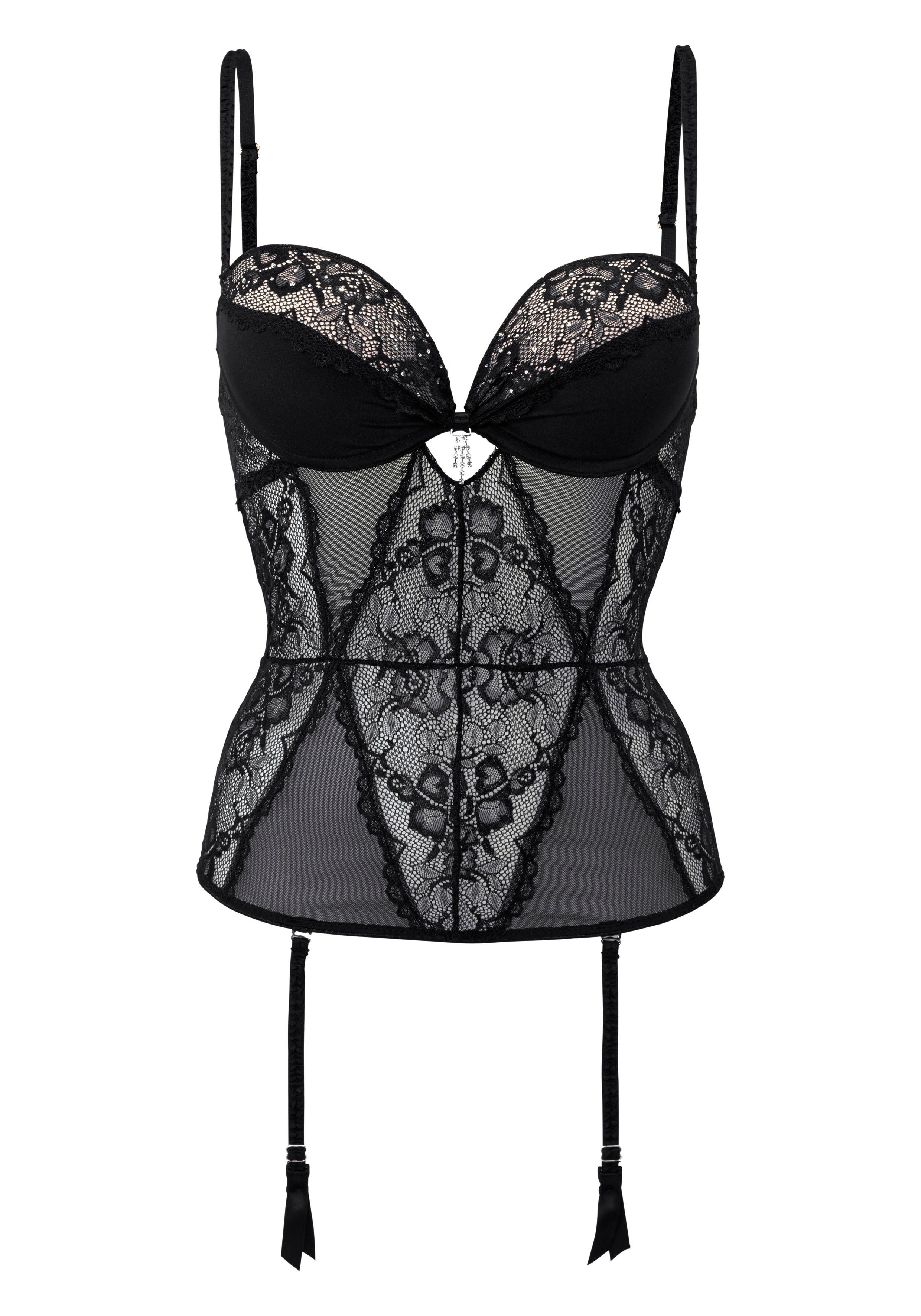 Lascana Lijfje met push-up en met stras, sexy lingerie, sexy ondergoed
