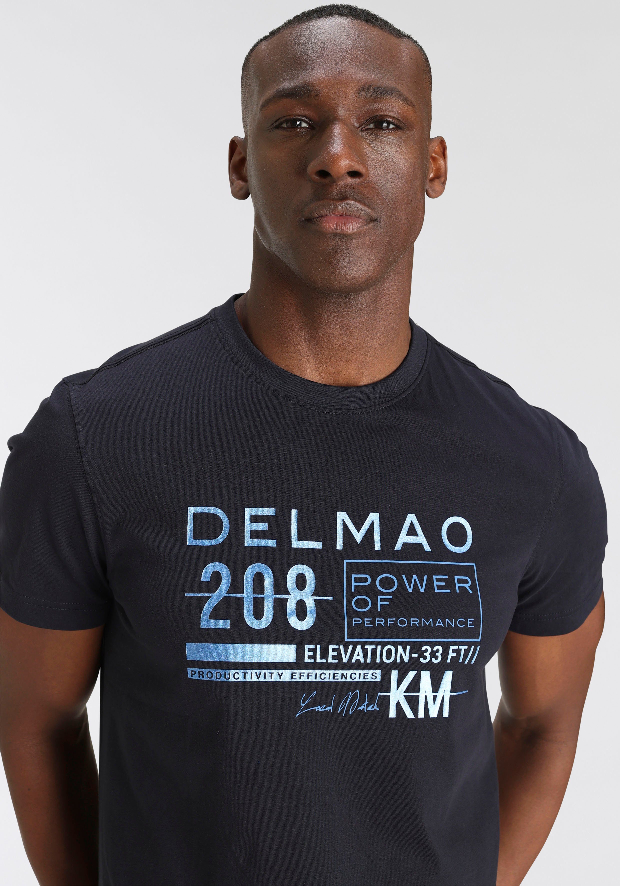 DELMAO T-shirt Korte mouw, bedrukt, ronde hals, van 100% katoen