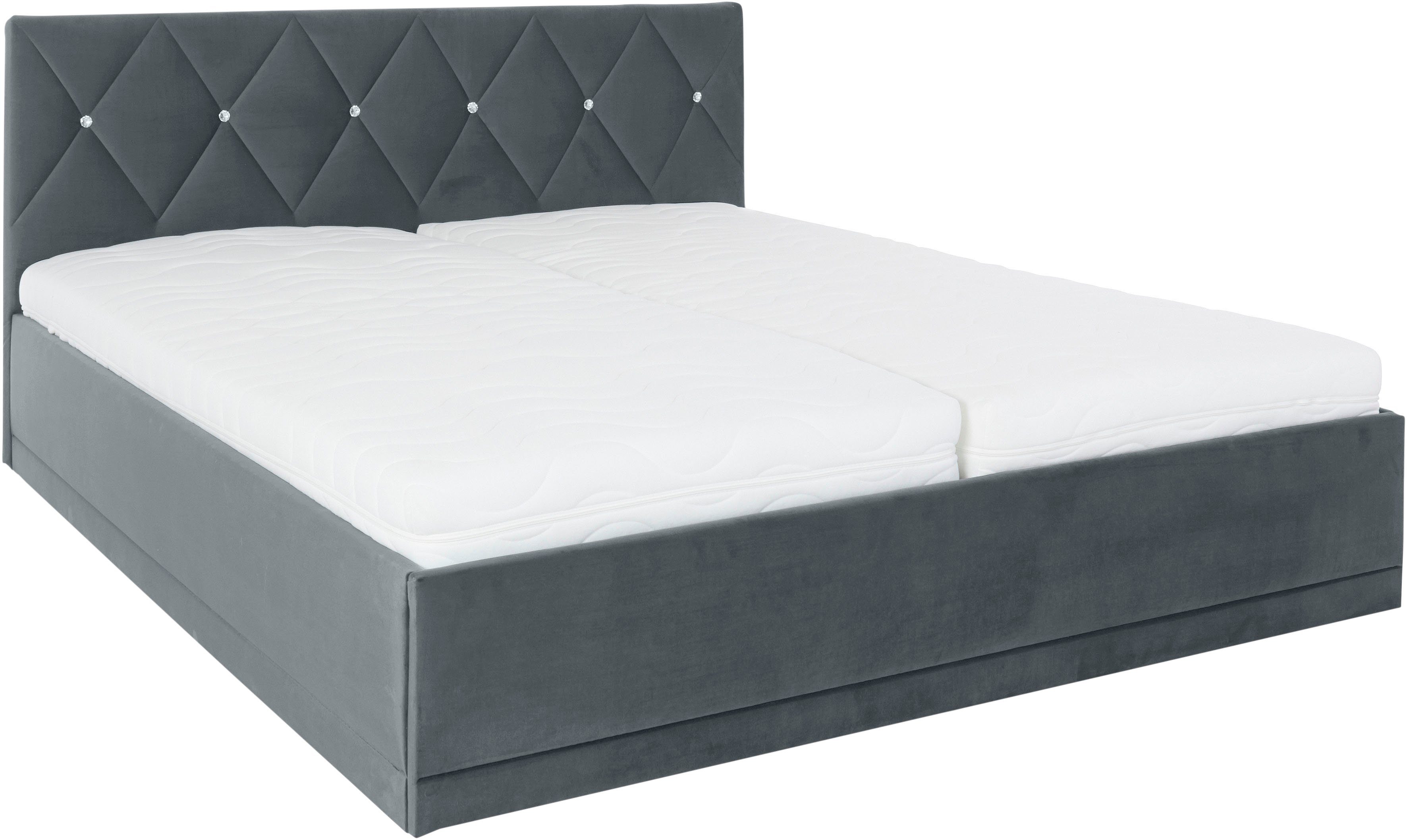 Westfalia Polsterbetten Gestoffeerd bed ADAMAS ook met bedlade, knoopdetails met stras