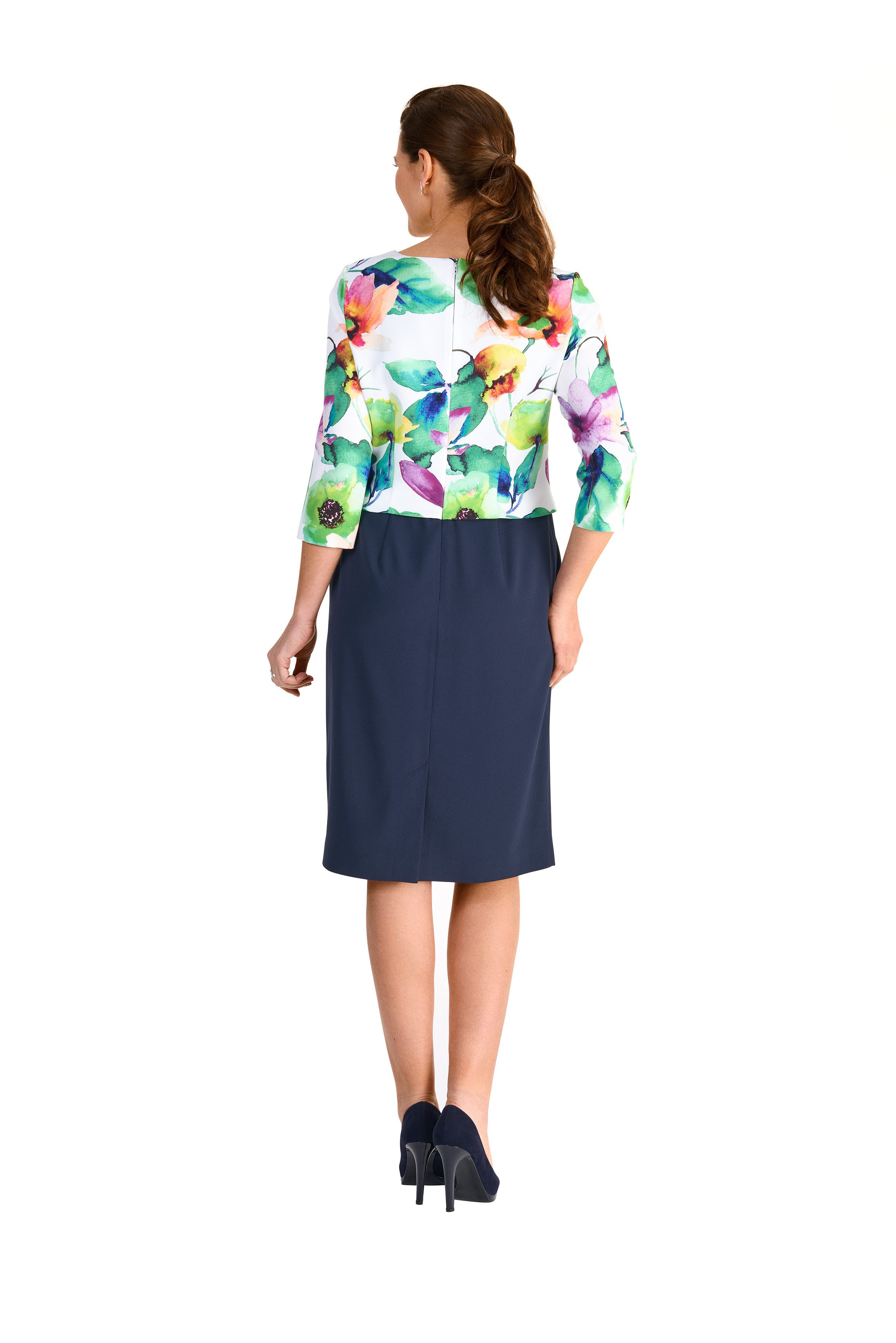 HERMANN LANGE Collection Cocktailjurk met bloemenprint en effen rok