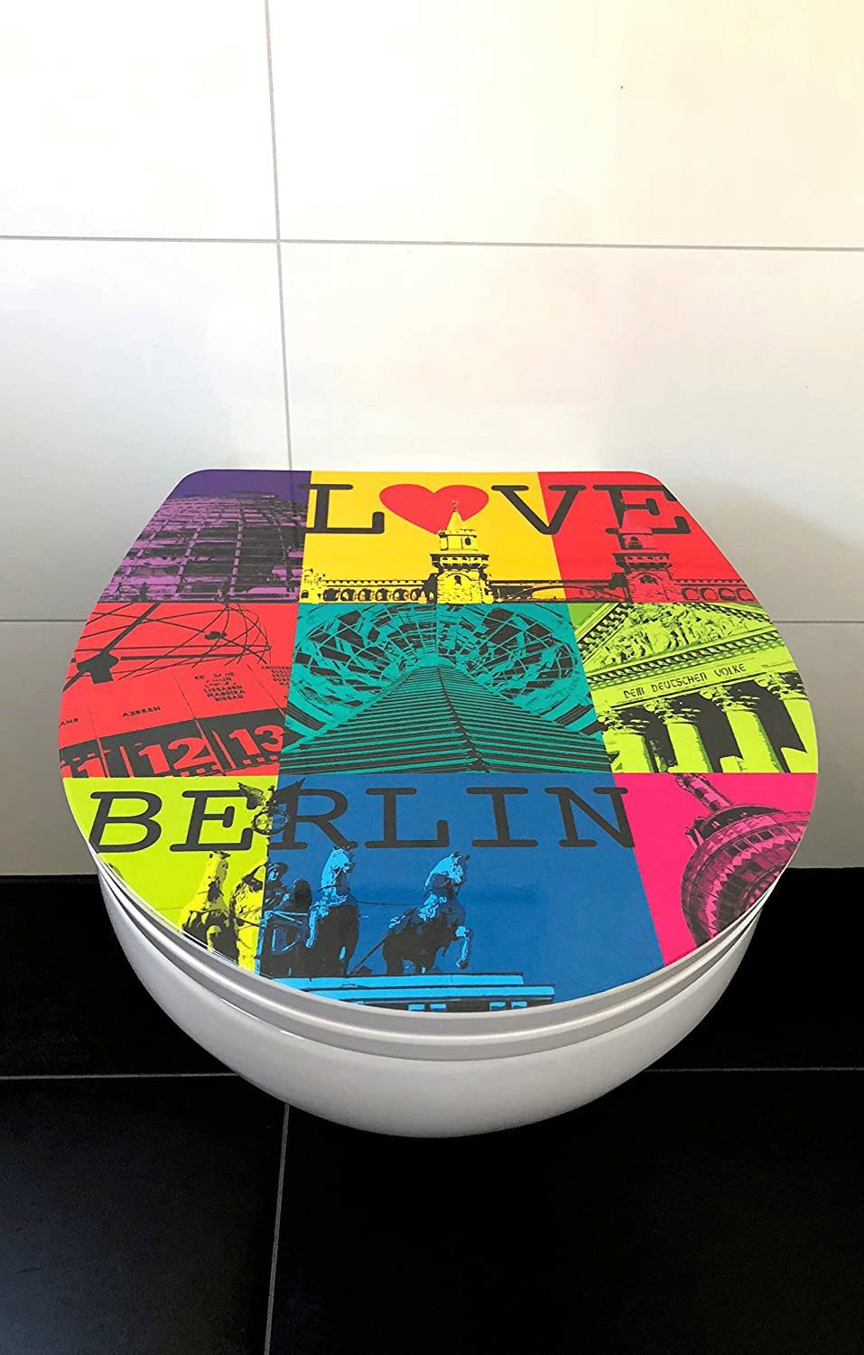 ADOB Toiletzitting Berlin Soft-closemechanisme, voor het schoonmaken met één druk op de knop afneembaar