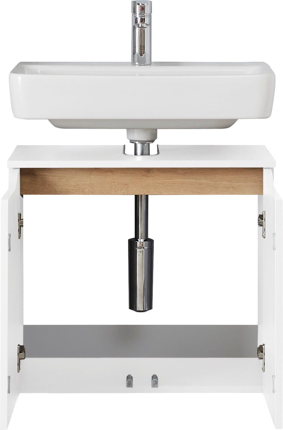 Saphir Badkamerserie Quickset 3-delig, wastafelonderkast met led-spiegelkast Middelgrote kast, incl. deurdemper, 7 deuren, 1 niche, bad-set, greeploos (7-delig)