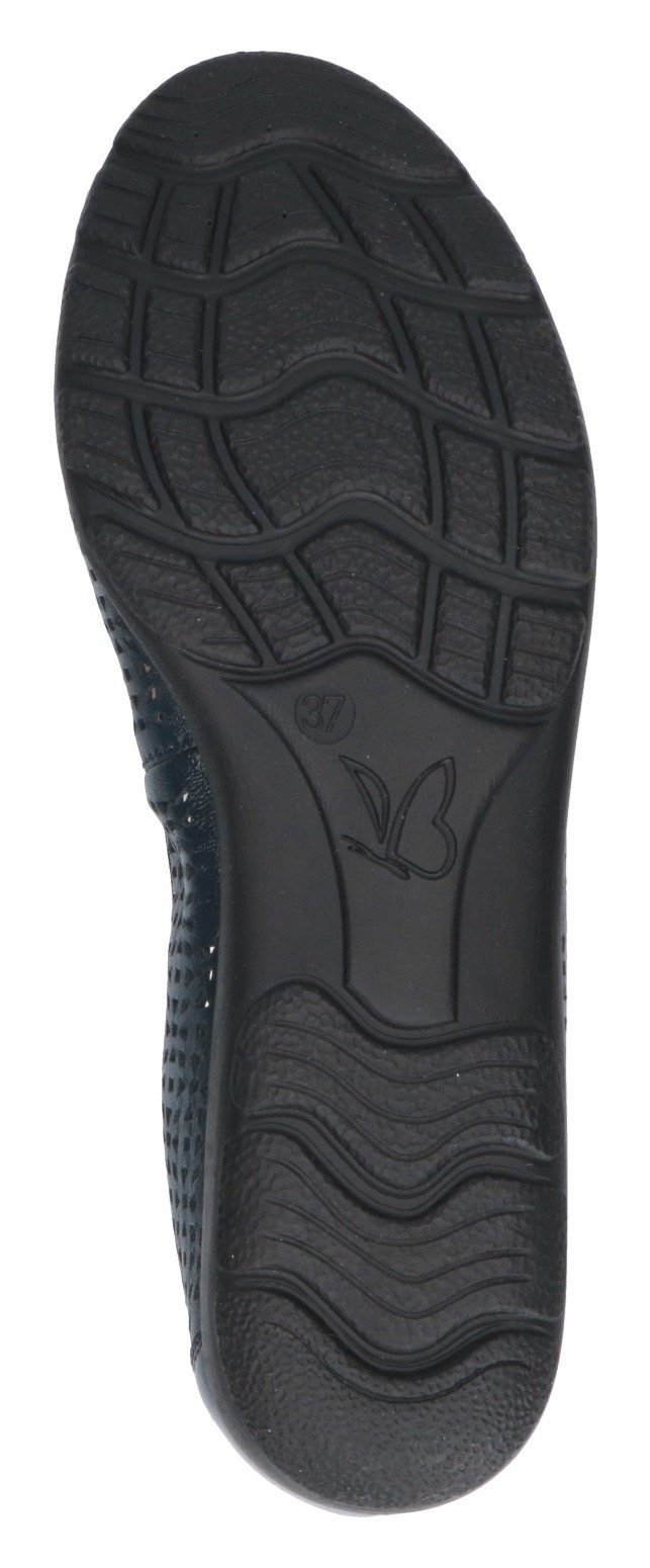 Caprice Ballerina's slipper, comfortabele schoen, instapschoen met perforatie