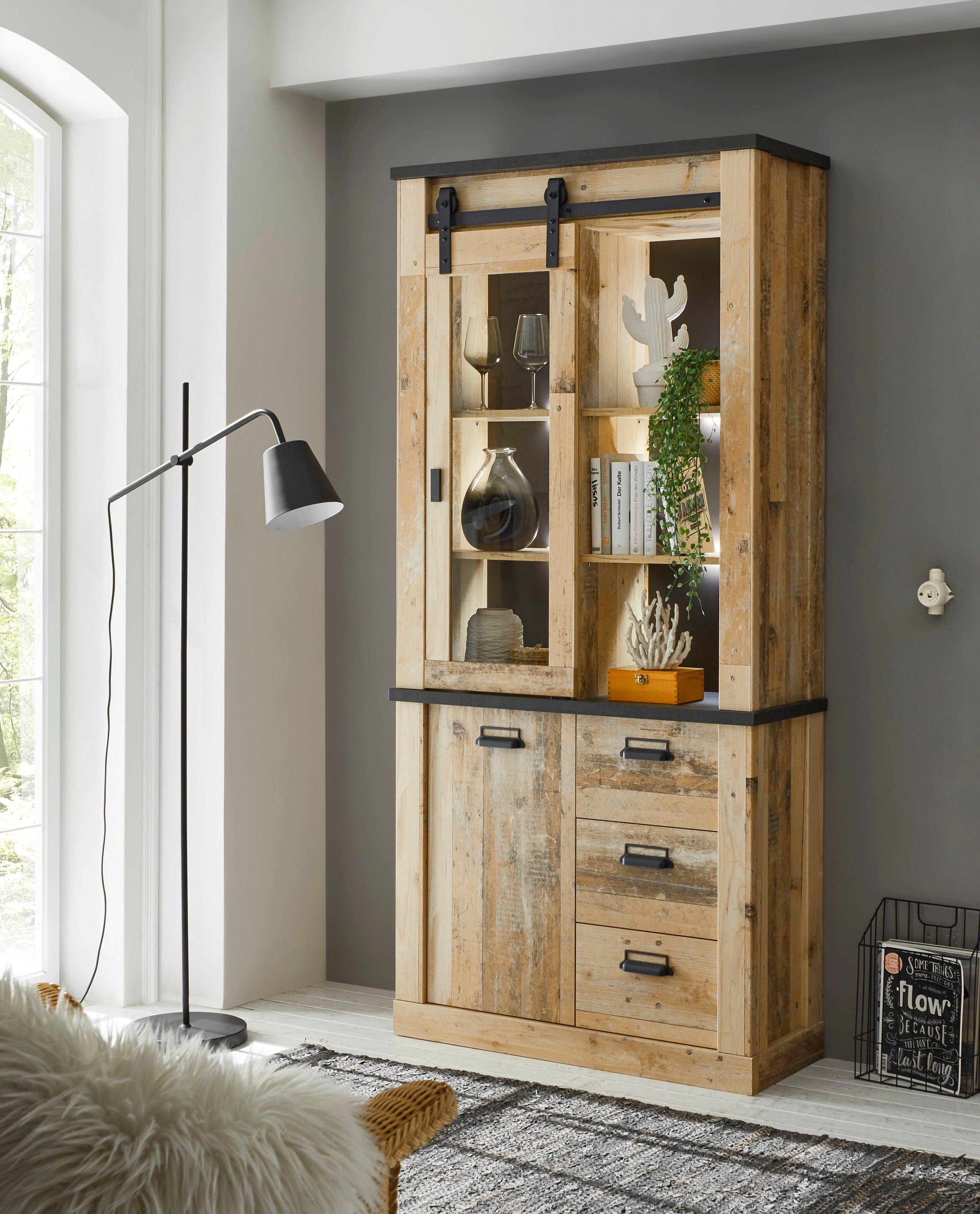Home affaire Vitrinekast Sherwood Breedte ca. 93 cm