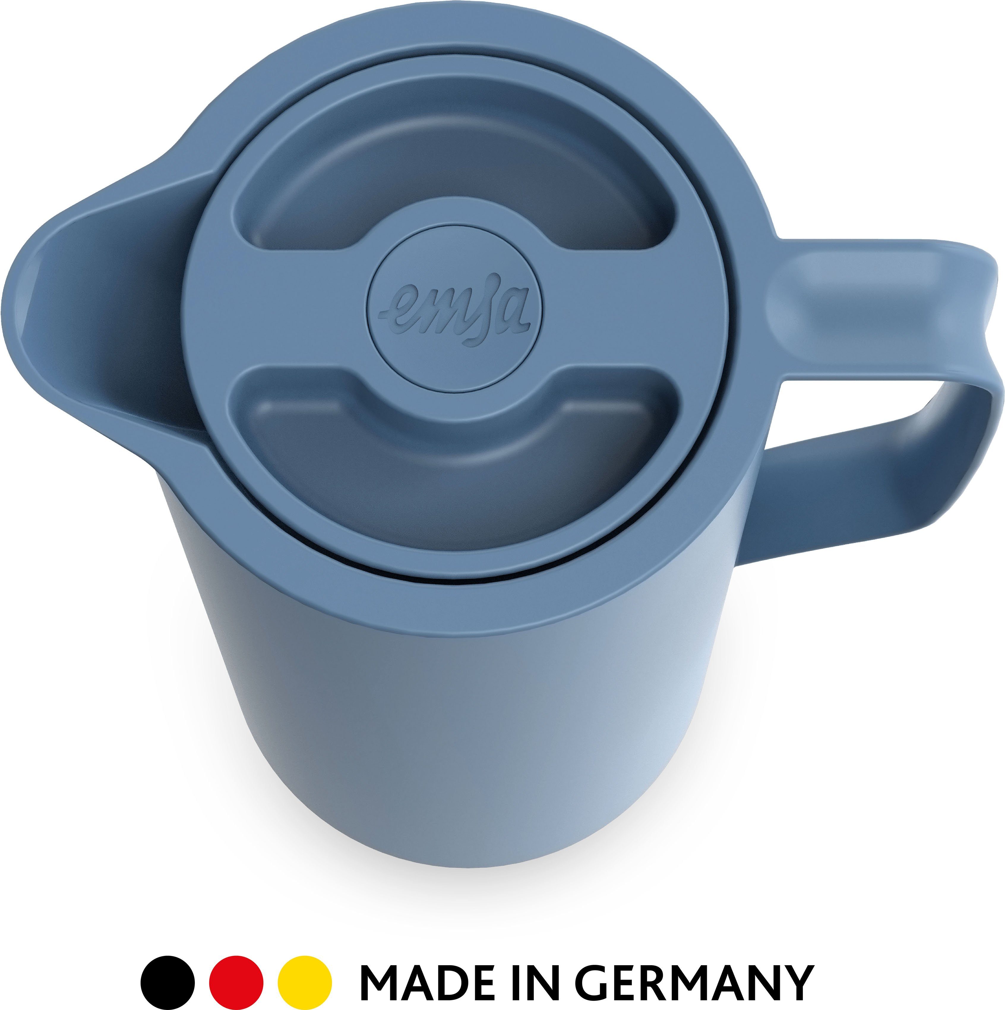 Emsa Thermoskan Motiva Quick-Press deksel, eenhandbediening, 12u warm/24u koud, glazen fles (1 stuk)
