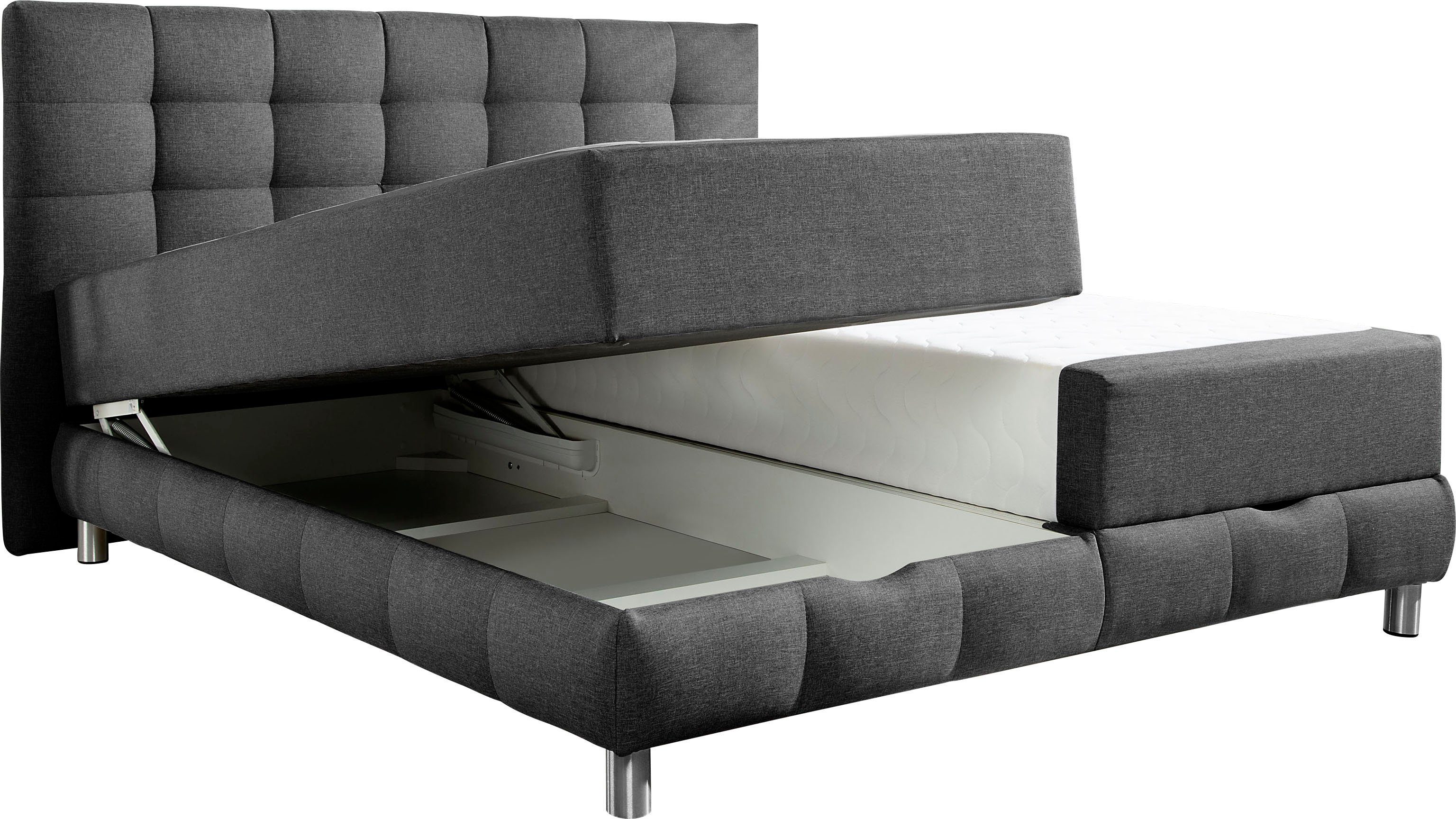 INOSIGN Boxspring Vaasa inclusief bedlade & topper, xxl-uitvoering, extra lengte 220 cm