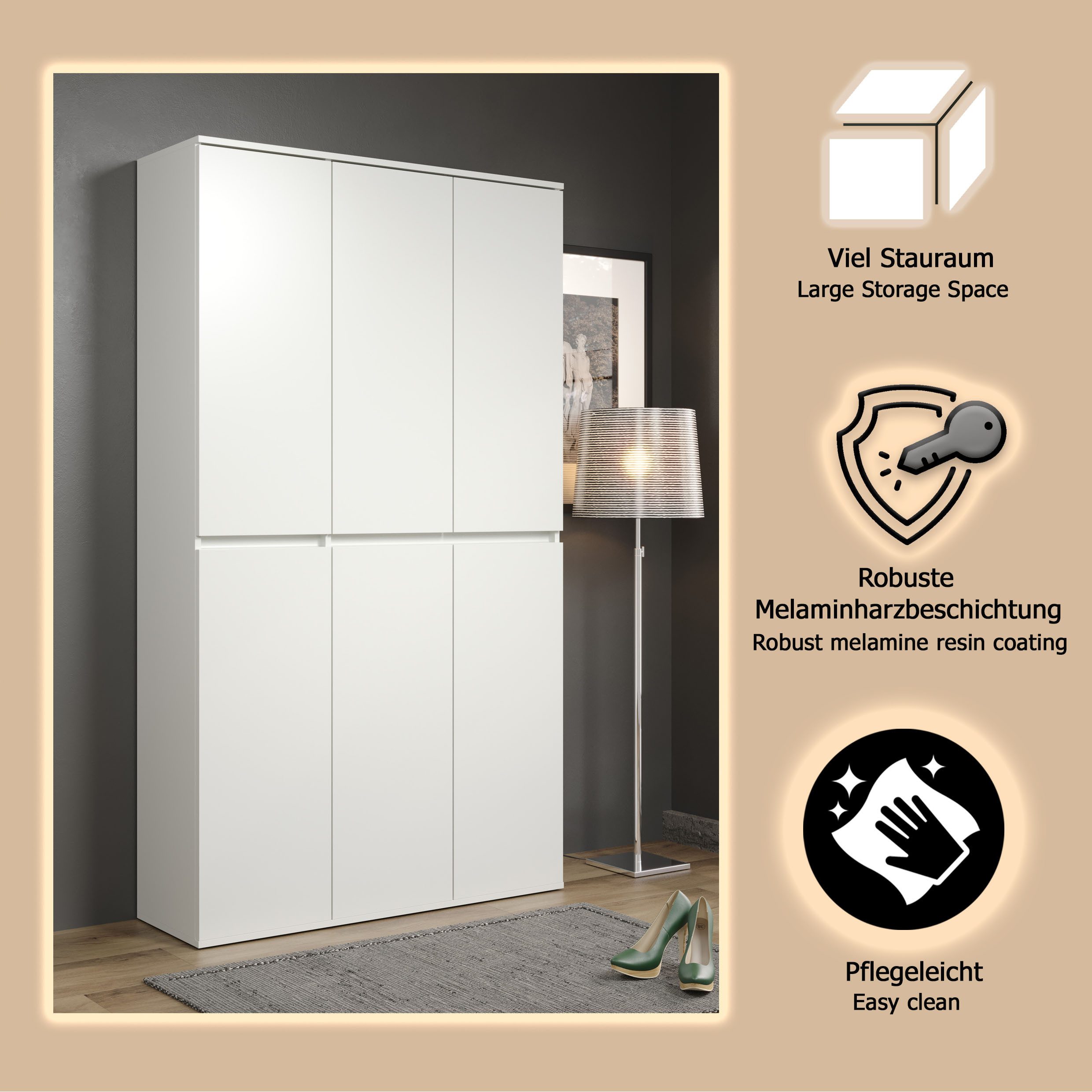 INOSIGN Halmeubelset NOVARA Multifunctionele kast, 2 enkele kasten: 1x breedte 37cm, 1x breedte 74 cm