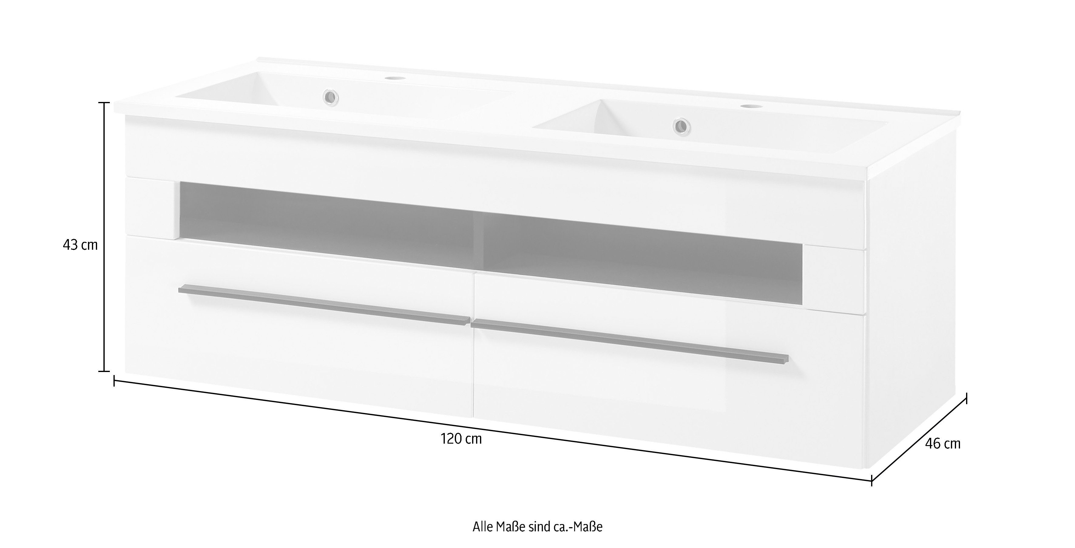 INOSIGN Wastafelonderkast Cantara, wastafel incl. wastafel, modern ontwerp