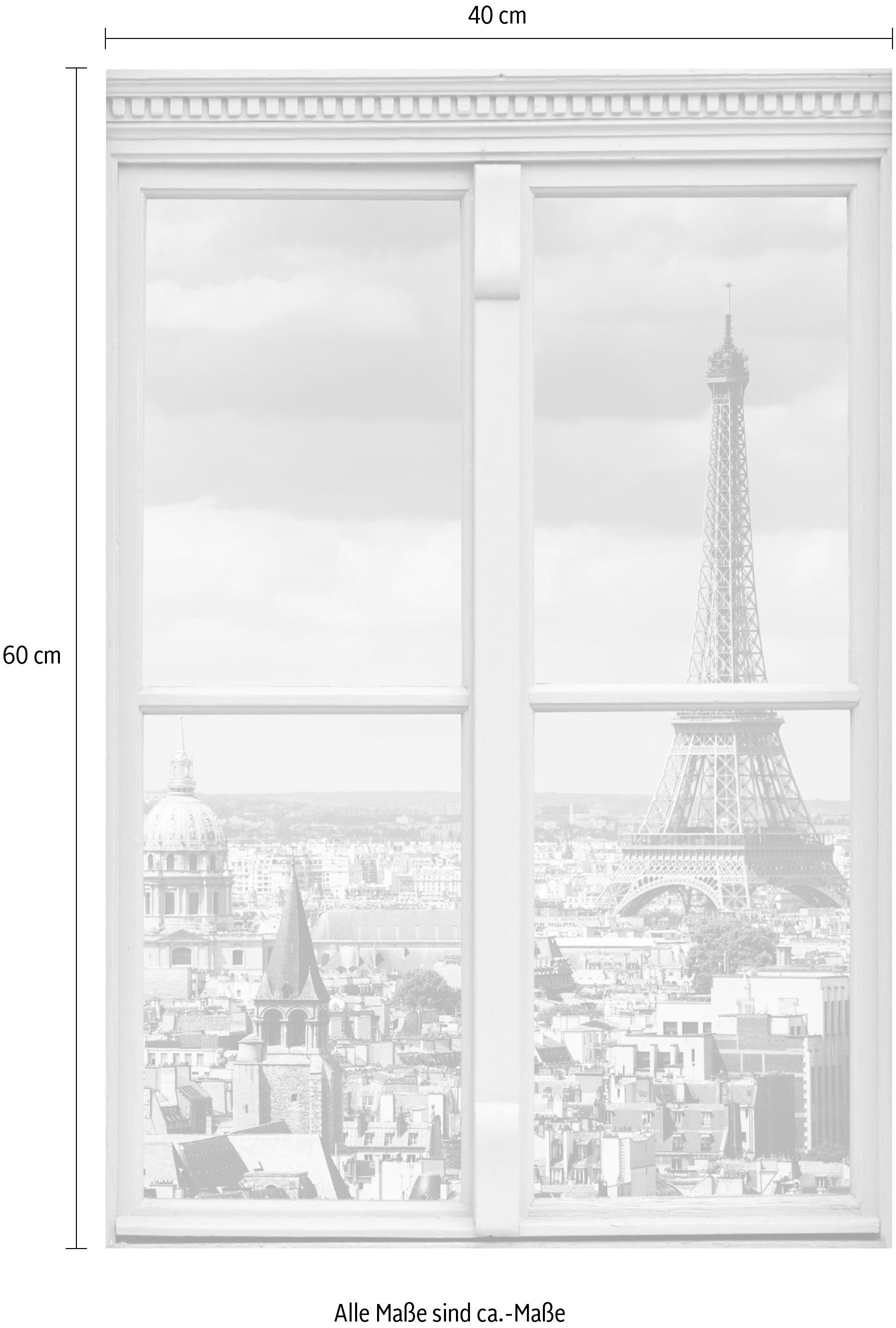 queence Wandfolie Paris Muursticker, muurdecoratie, zelfklevend, 3D, raam