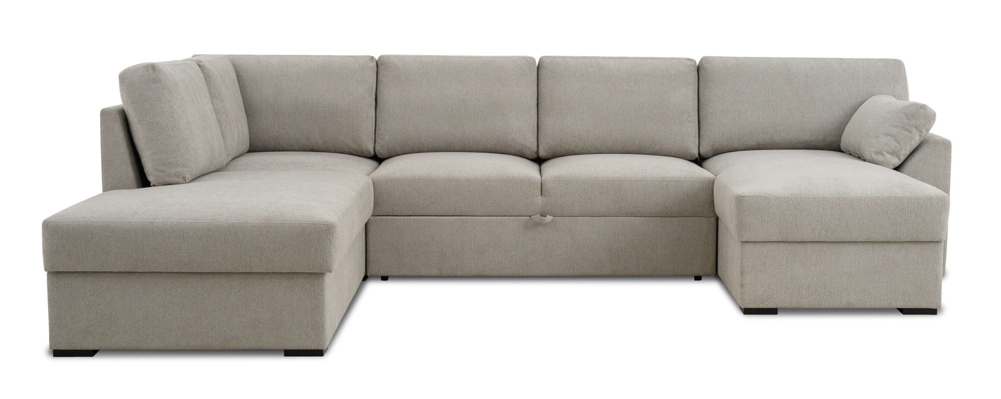 Home affaire Zithoek Citry Breedte 309 cm, chenille, bedfunctie, bedlade, U-vorm