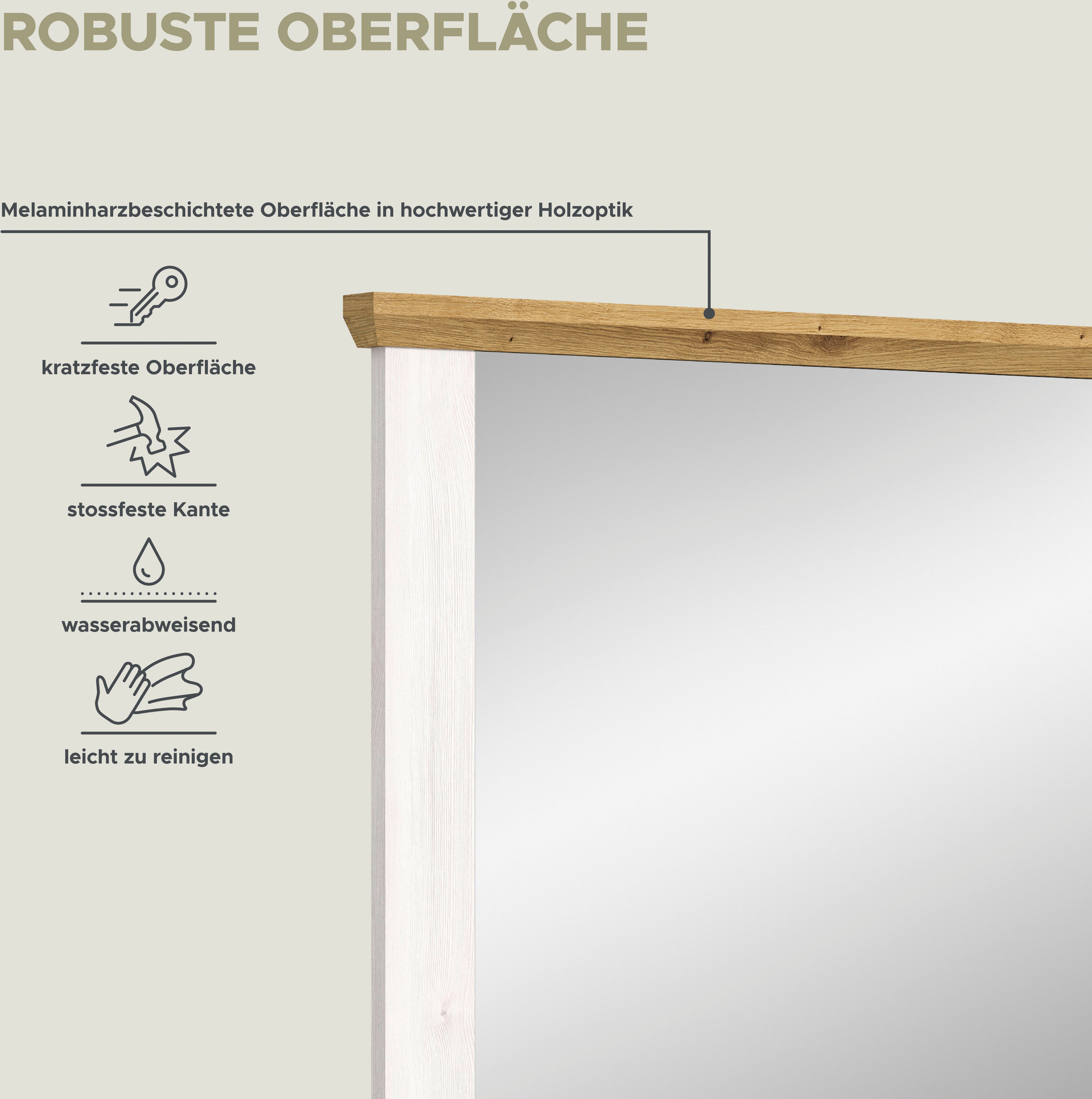 Home affaire Spiegel Cosenza, Breedte 82 cm, 2-kleurig, in Landhuisstijl Garderobespiegel, wandspiegel, gangspiegel, halspiegel