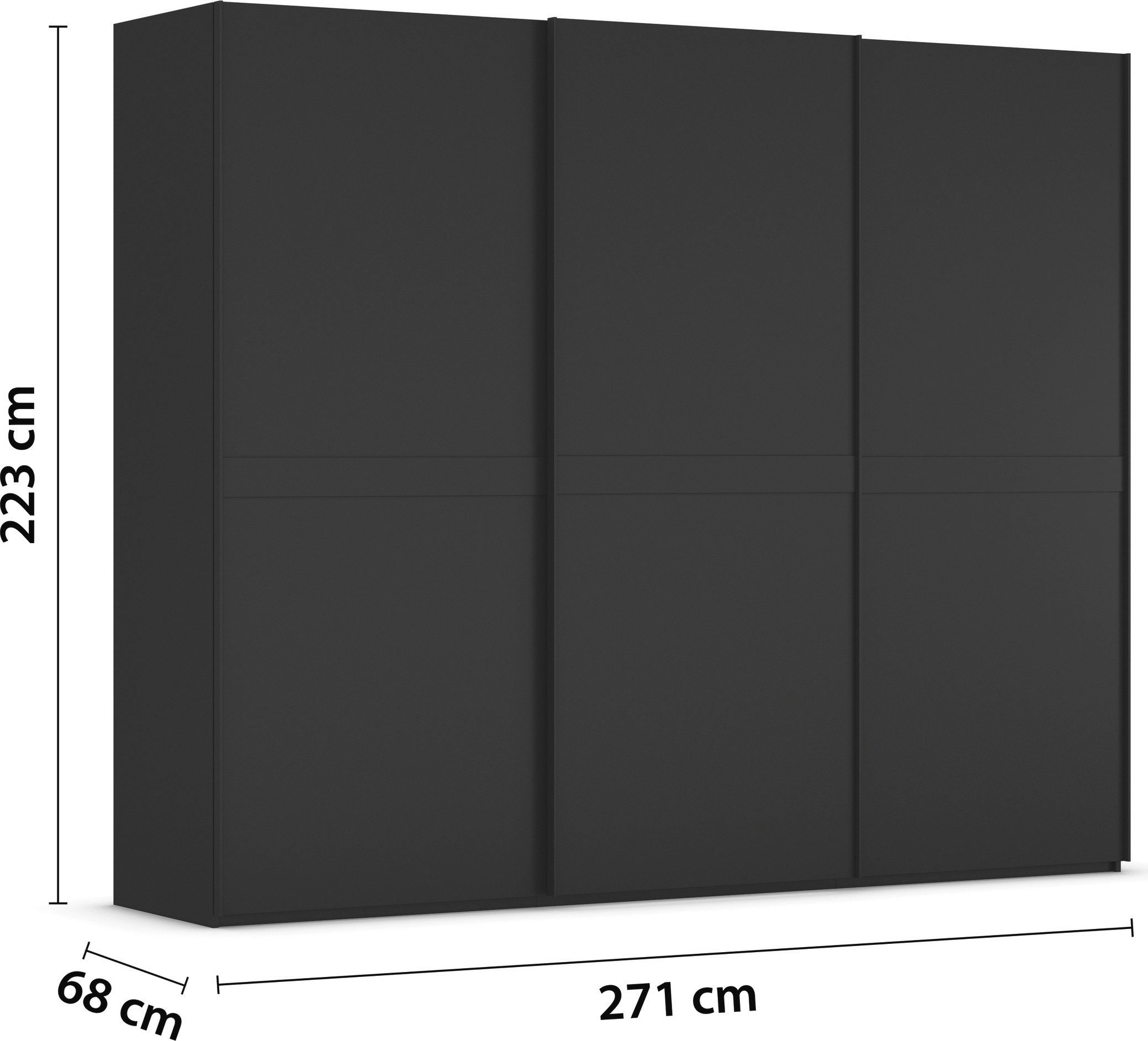 rauch Schuifdeurkast Kledingkast kast garderobe slaapkamerkast SCALE-LINE edel uiterlijk met buikband in corpuskleur decorfront made in germany