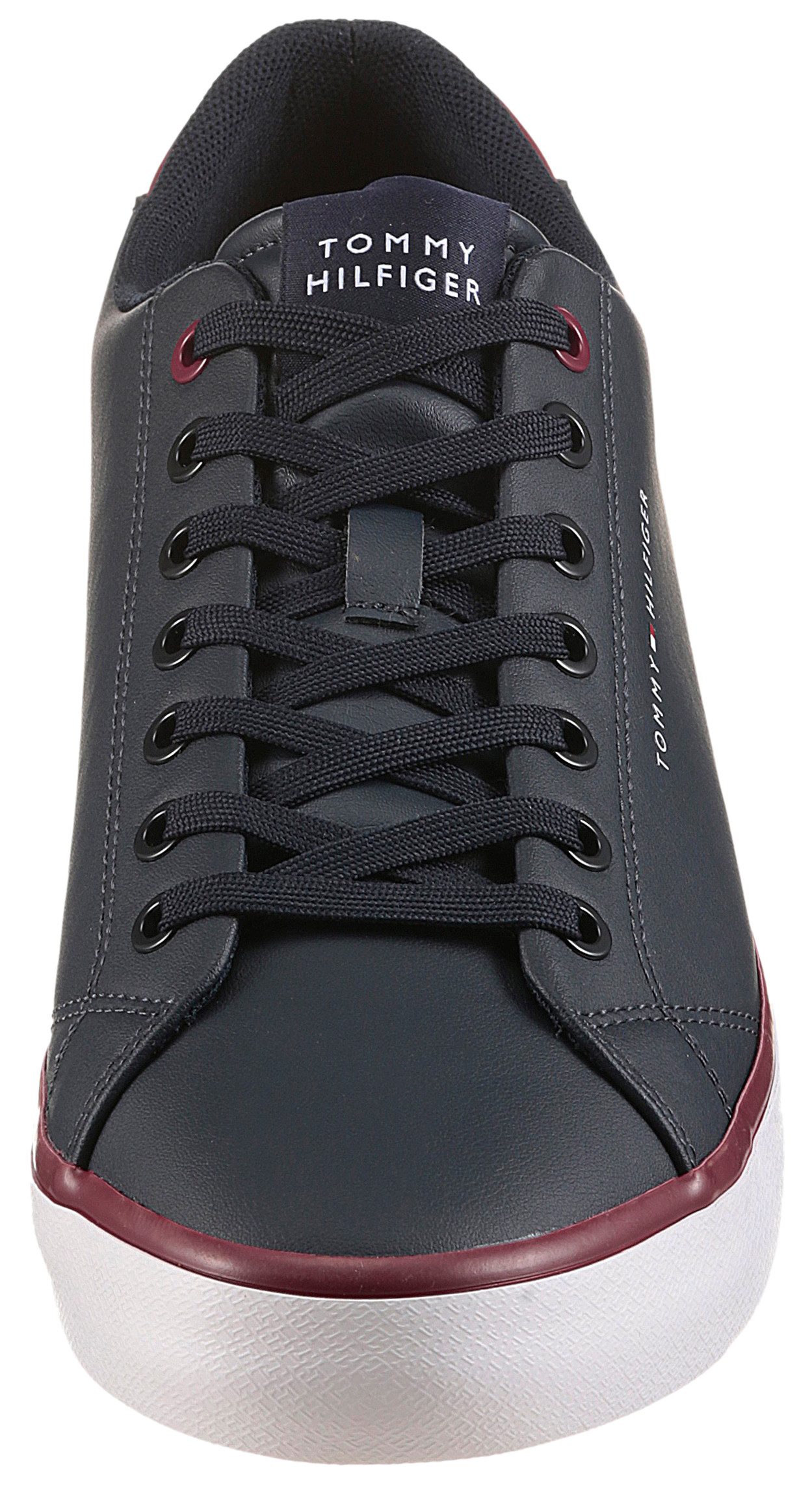 Tommy Hilfiger Sneakers TH HI VULC CORE LOW LEATHER , vrijetijdsschoen, lage schoen, veterschoen met gevoerde schacht