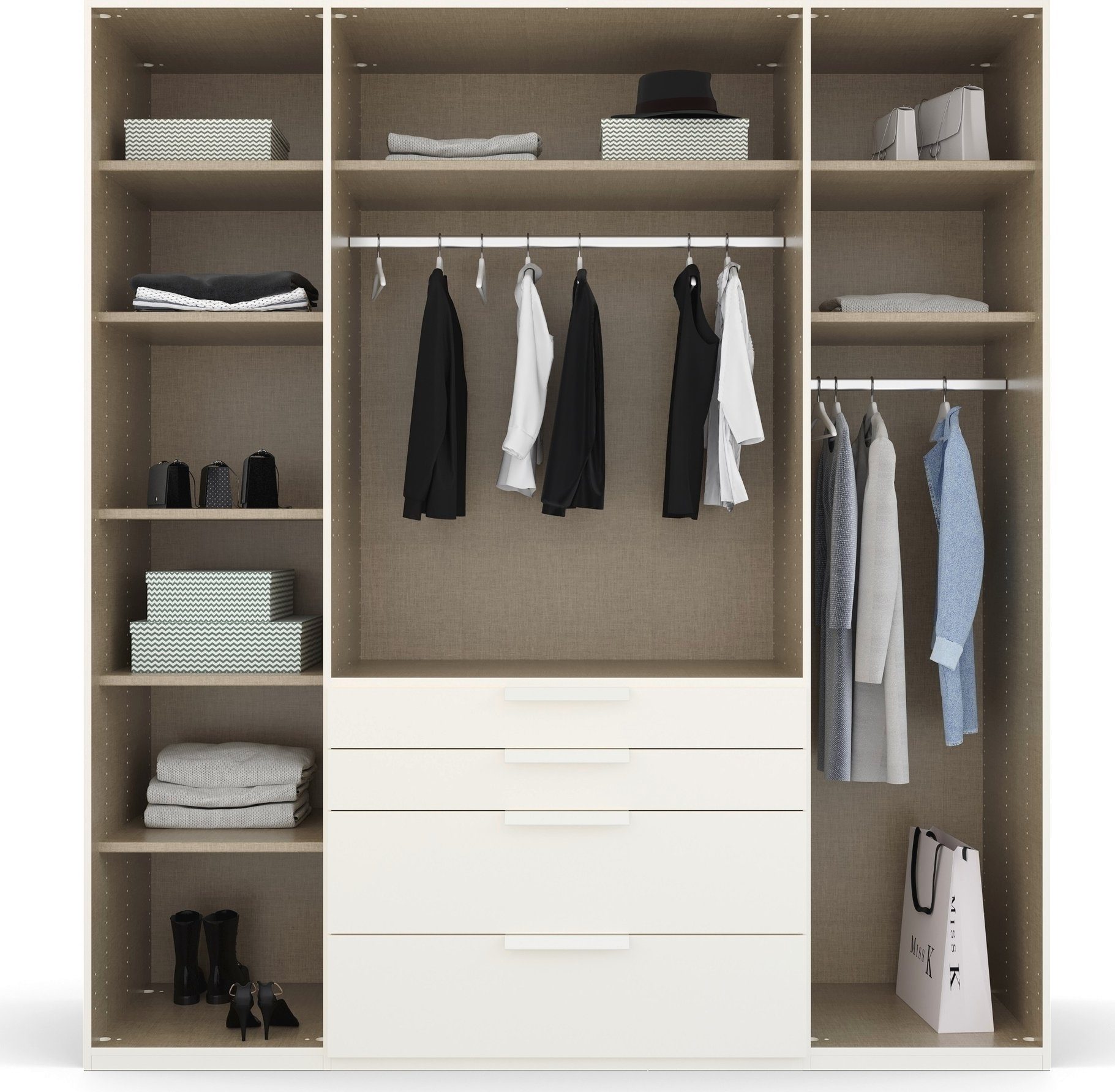 rauch Draaideurkast Purisma met laden en vele accessoires, met soft-closefunctie