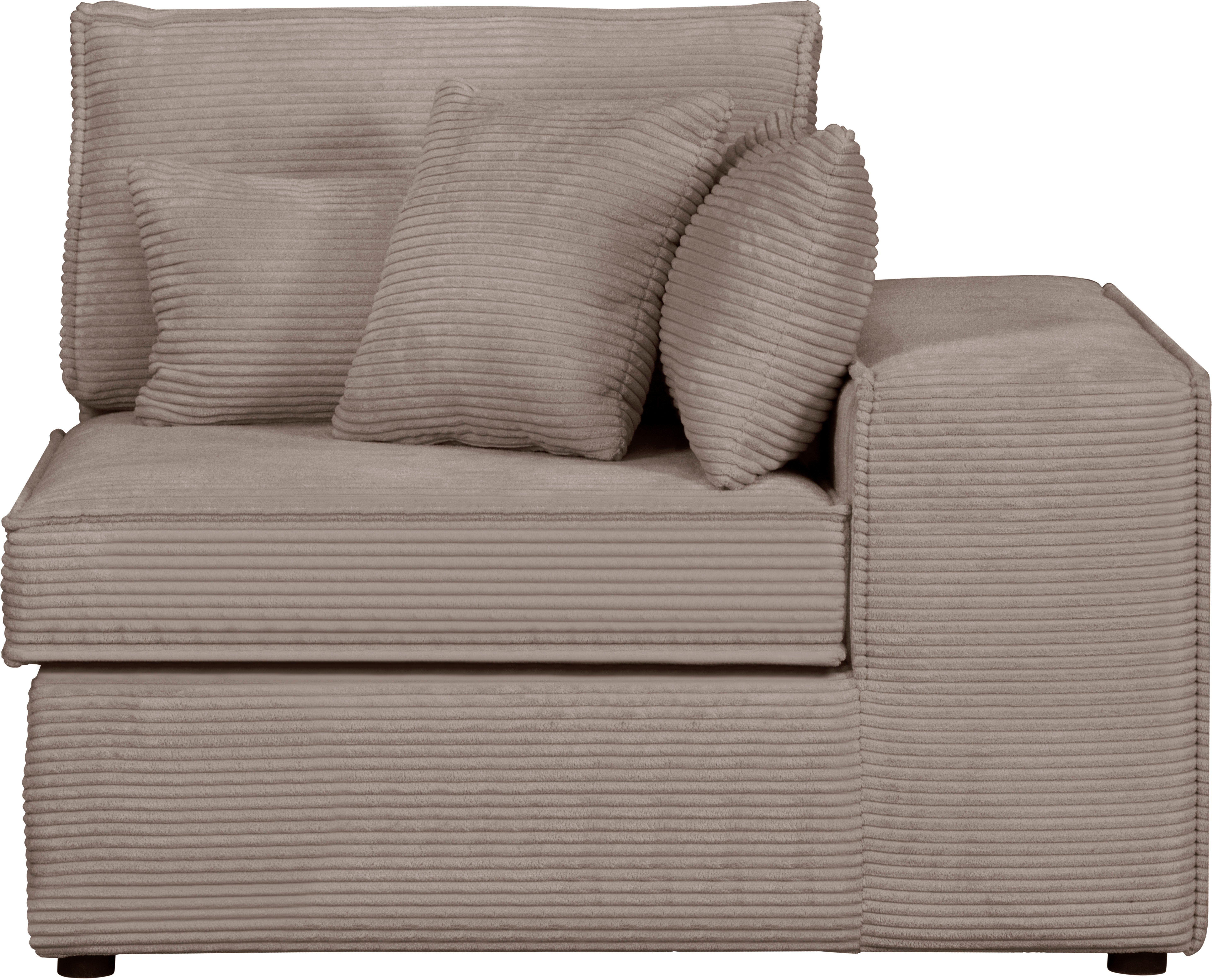 RAUM.ID Sofaelement Florid als deel van een modulaire bank, stevig zitcomfort, ook in cord beige, modulaire banken, Armleuning rechts