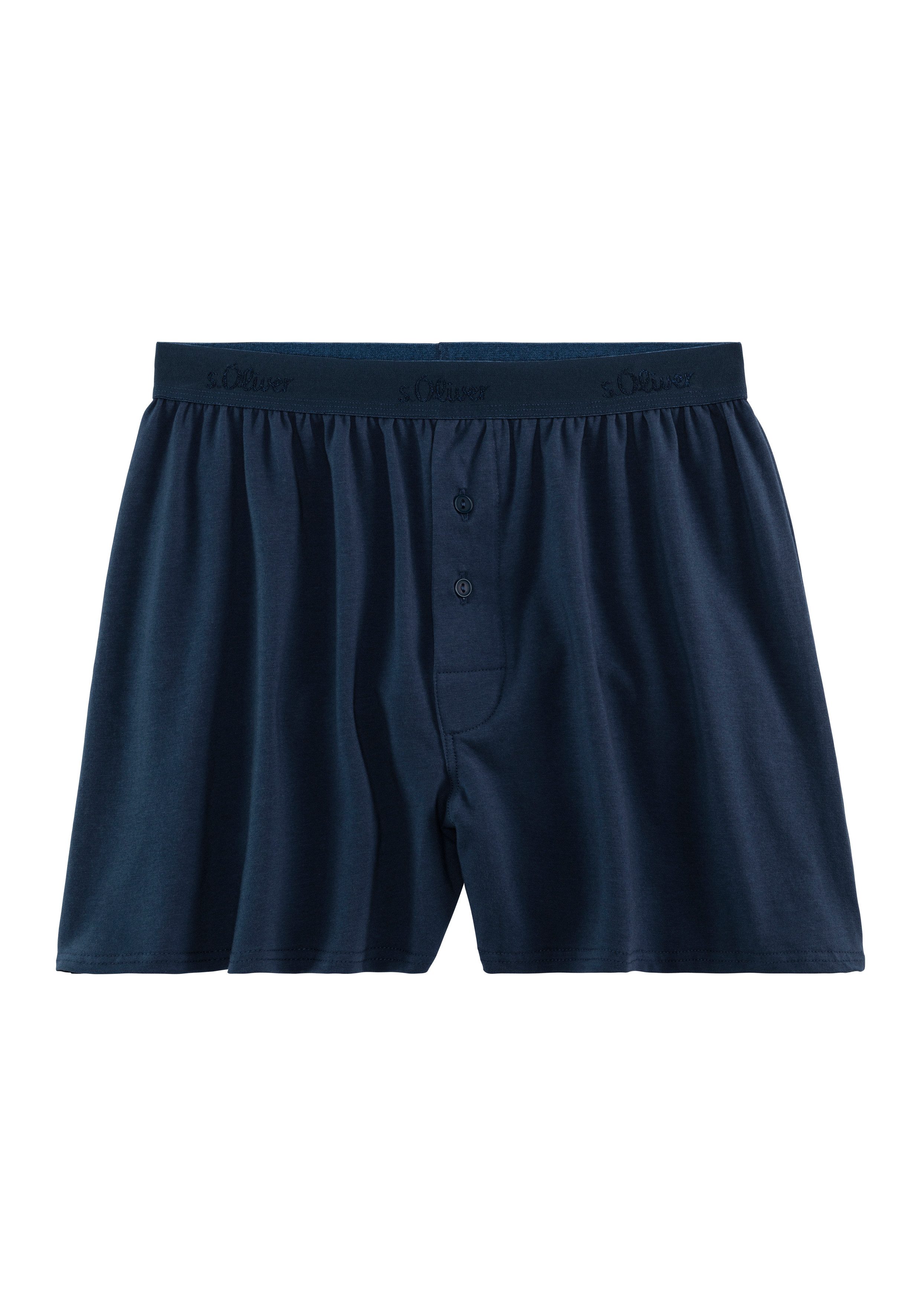 s.Oliver RED LABEL Beachwear Wijde boxershort unikleur en gedessineerd (set 2 stuks)