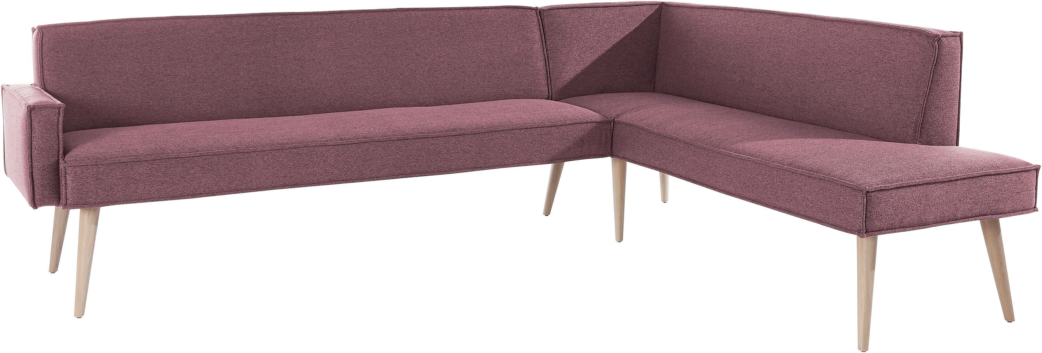 exxpo - sofa fashion Hoekbank Lungo, moderne paspelnaad, comfortabel en elegant, hoge houten voet