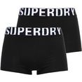 superdry boxershort trunk dual logo double pack (set, set van 2) zwart