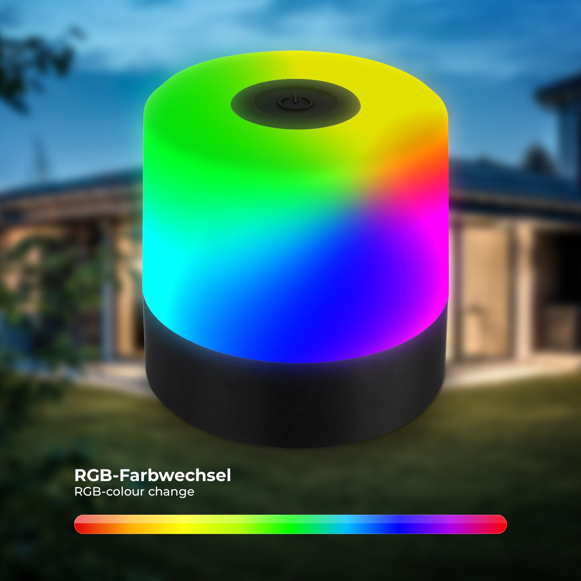 B.K.Licht Tafellamp voor buiten BKL1590 Draadloze RGB tafellamp, 4-niveau dimmer, met USB