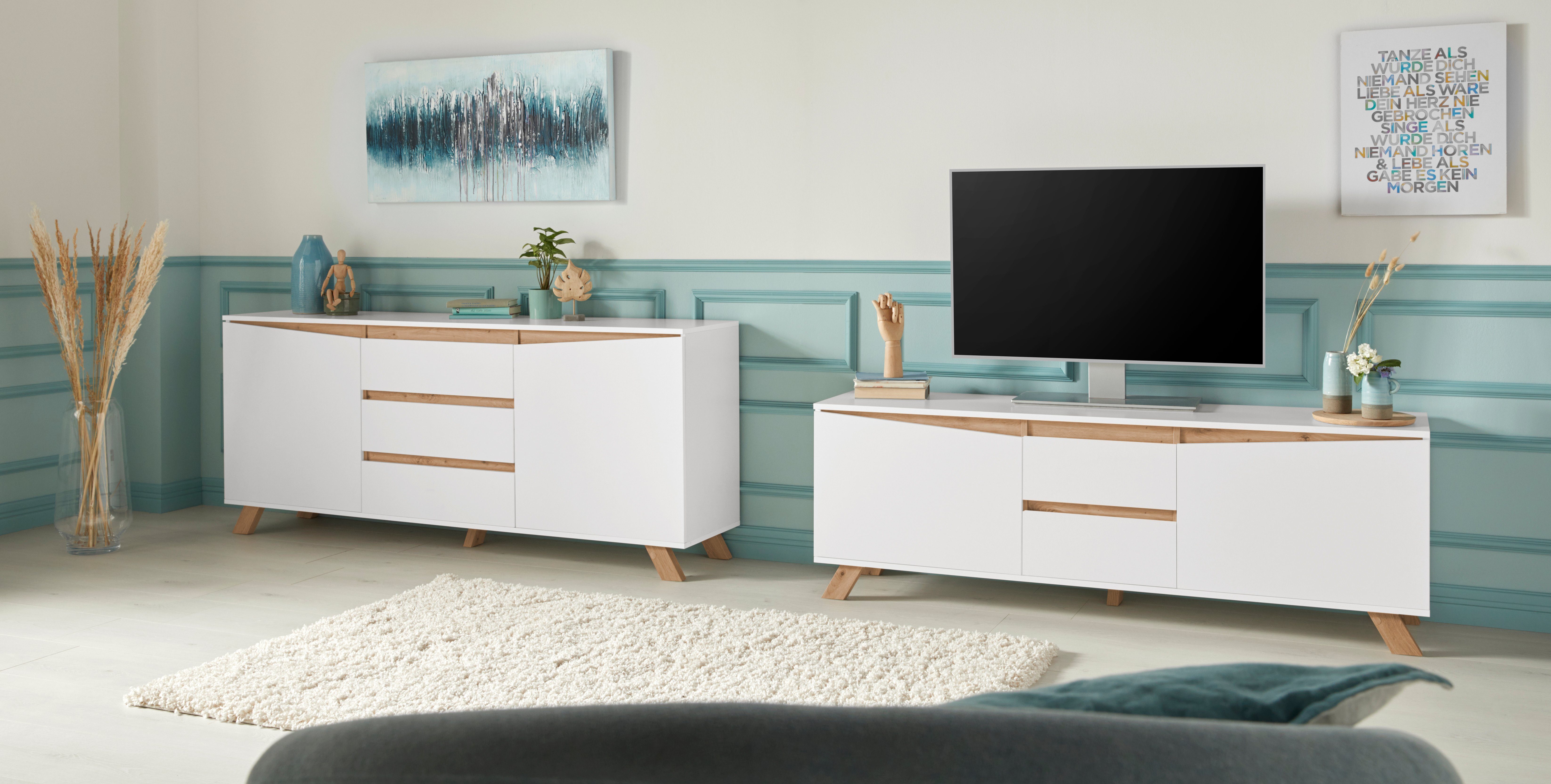 Homexperts Dressoir Vicky , breedte 160 cm of 180 cm, in matwit