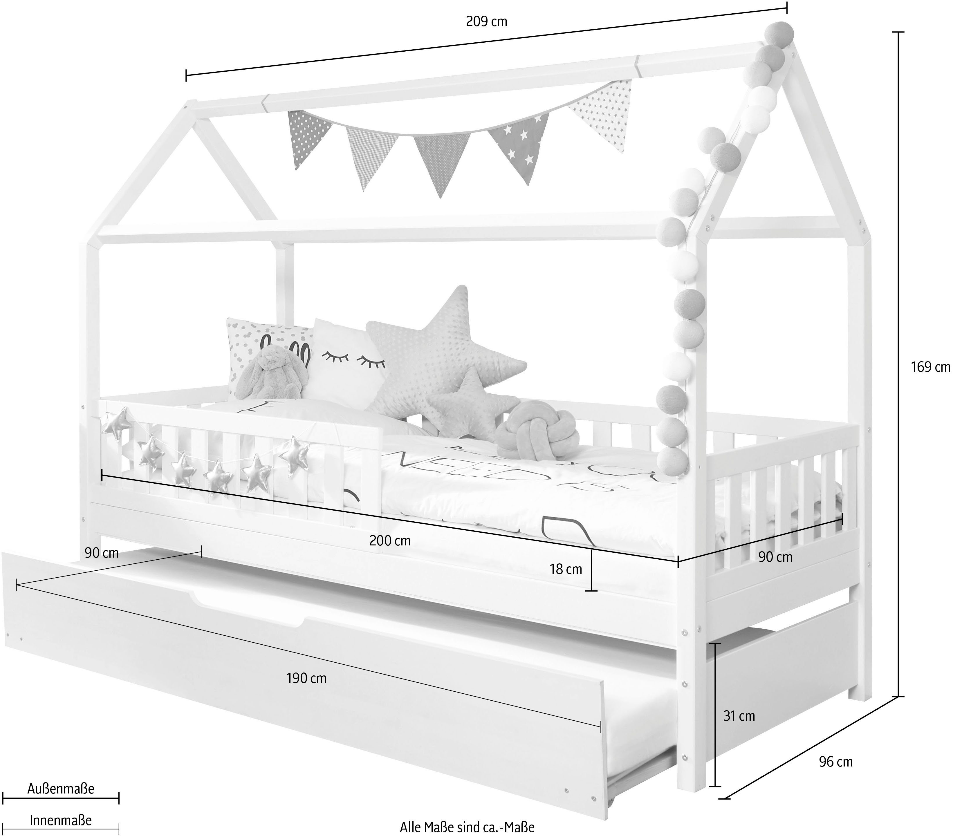 Ticaa Huisbed Droomhuis met extra bed
