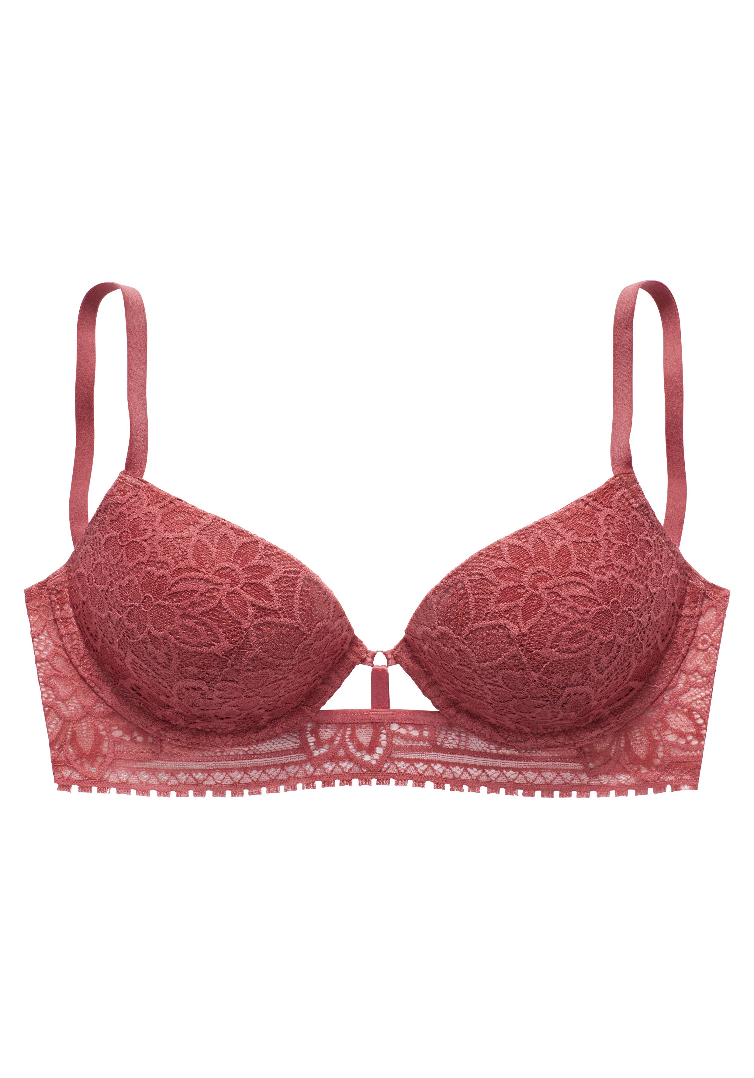 Lascana Push-up-bh met beugel van florale jacquardkant, sexy lingerie