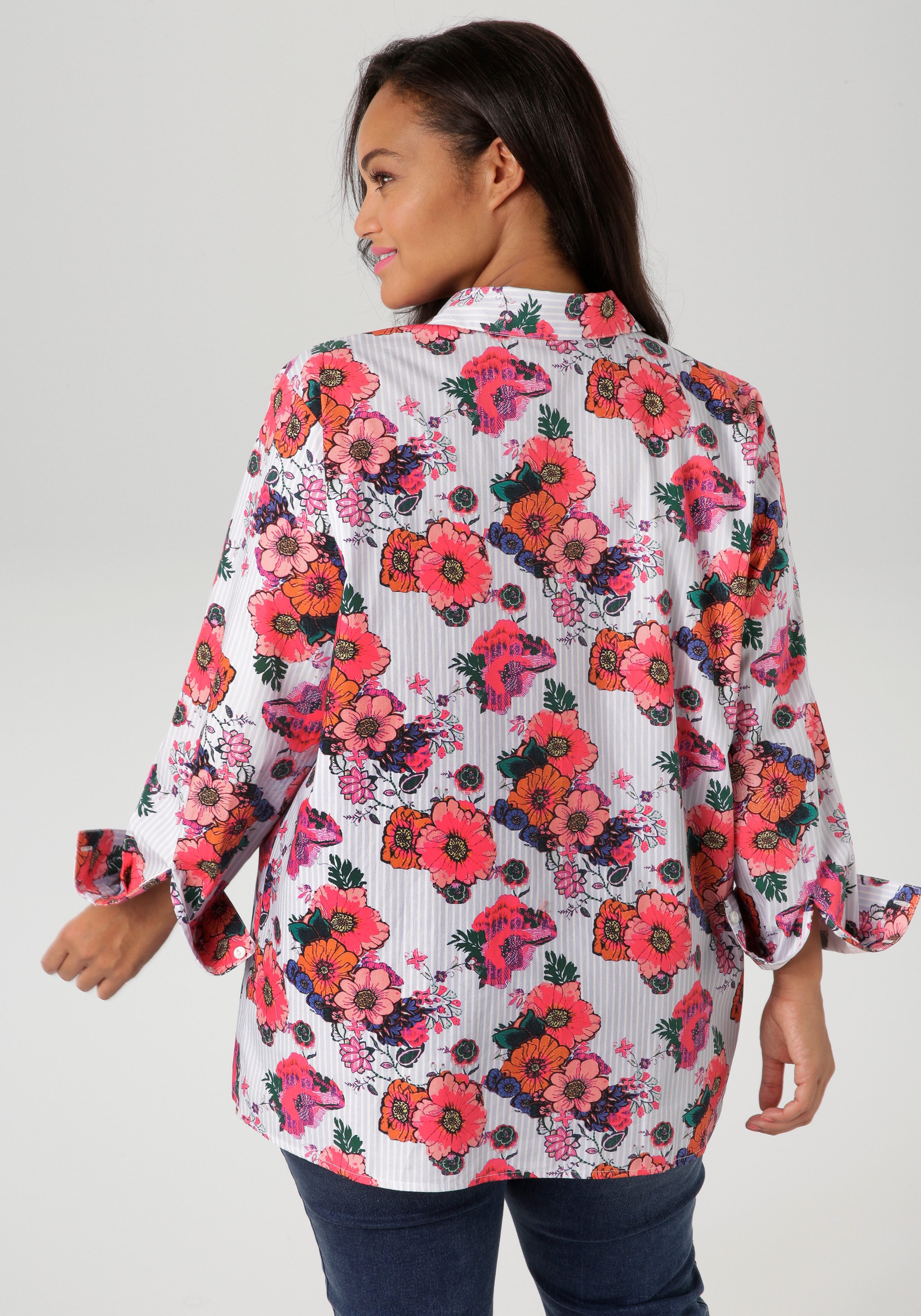 Aniston PLUS Overhemdblouse met trendy bloemenprint - nieuwe collectie