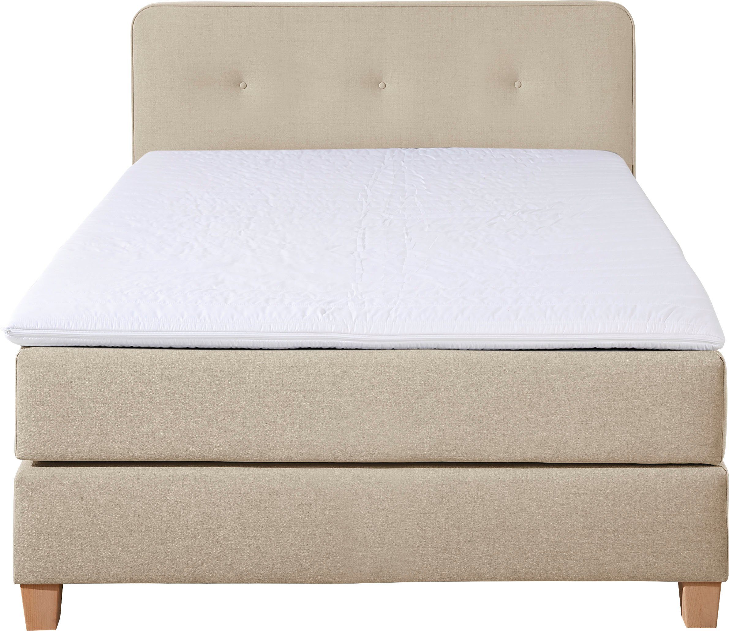 Home affaire Boxspring Fargo inclusief topper, in 3 soorten matrassen, in fluweel of structuurstof