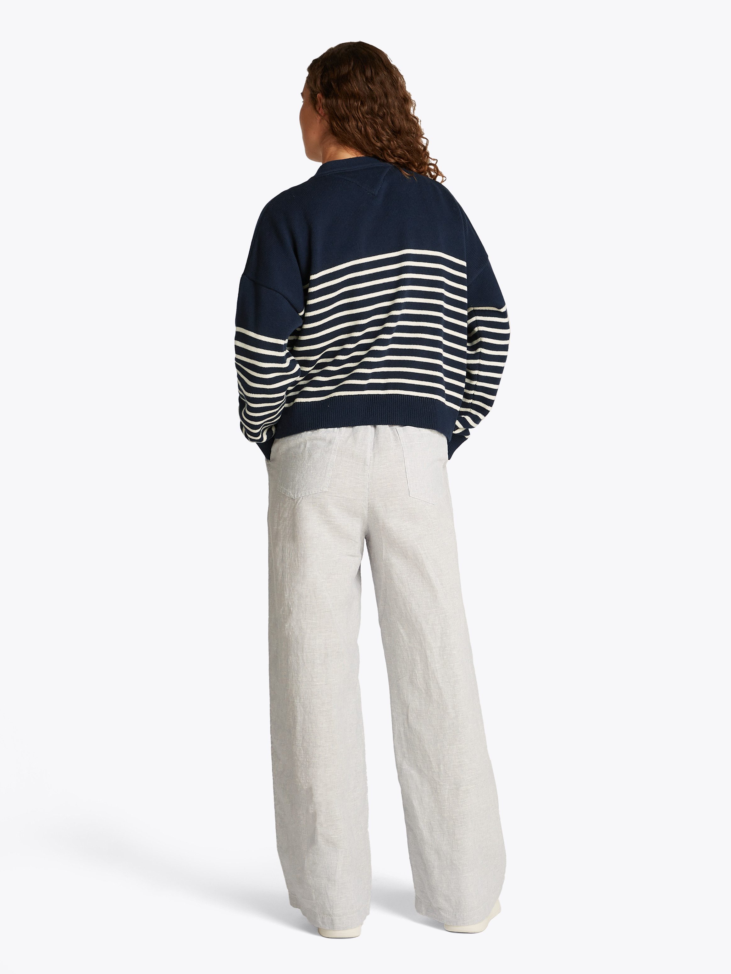 TOMMY JEANS Vest TJW CABLE CARDIGAN met streepjespatroon, zakken