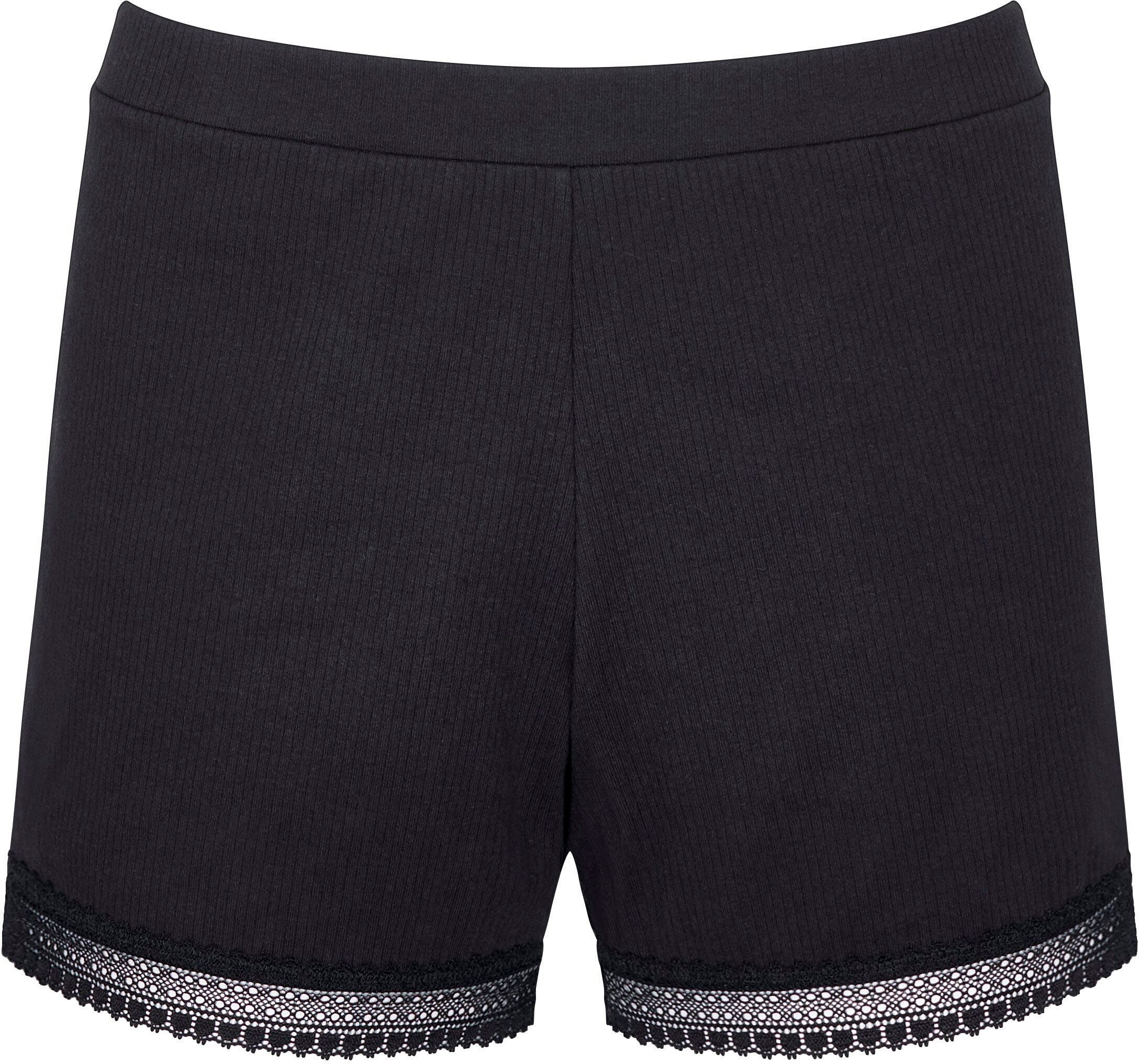 Sloggi Relaxshorts GO Ribbed Short zachte ribstof met kantafwerking